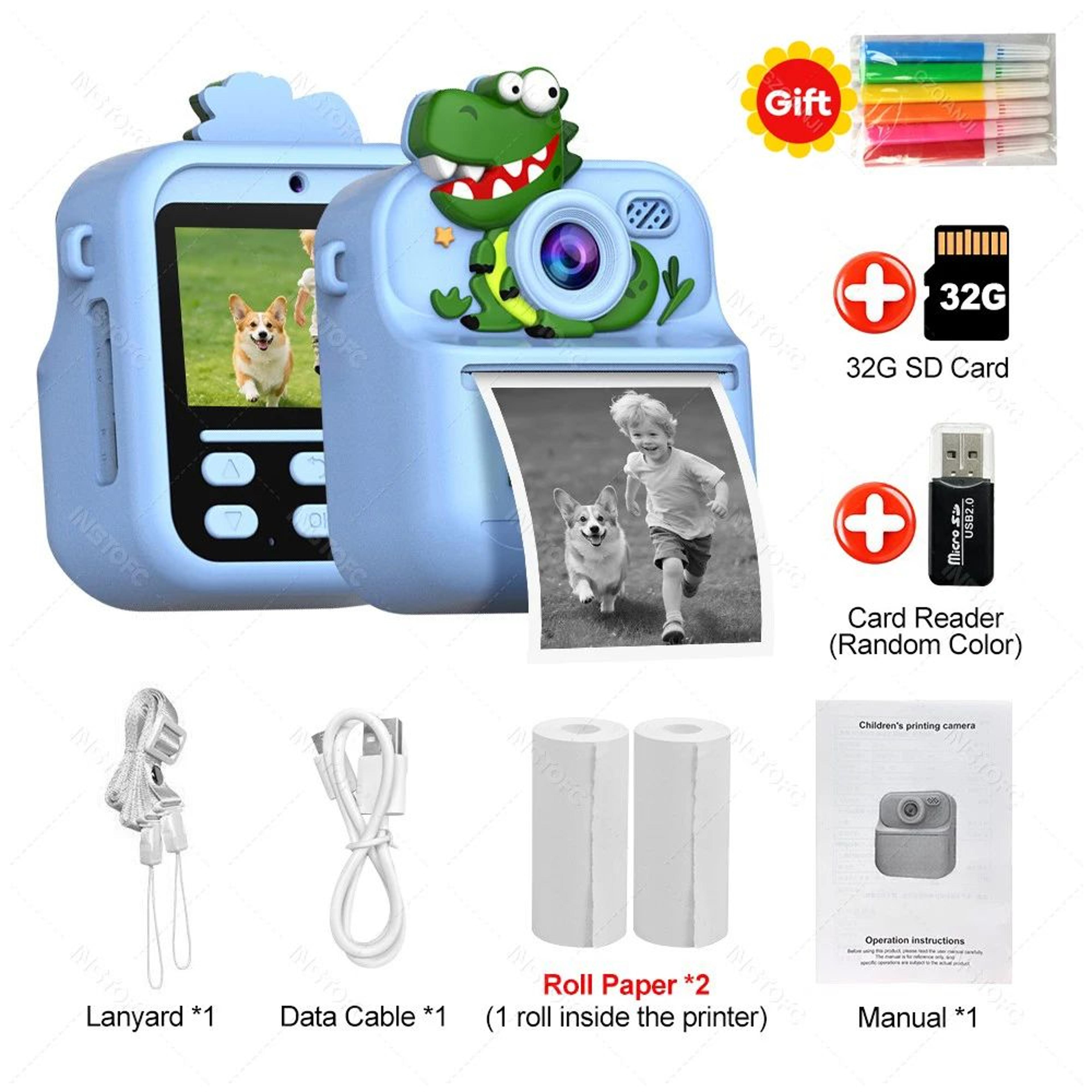 Kids Instant Print Digital Camera With 1080P HD Video And Dual Lens 7