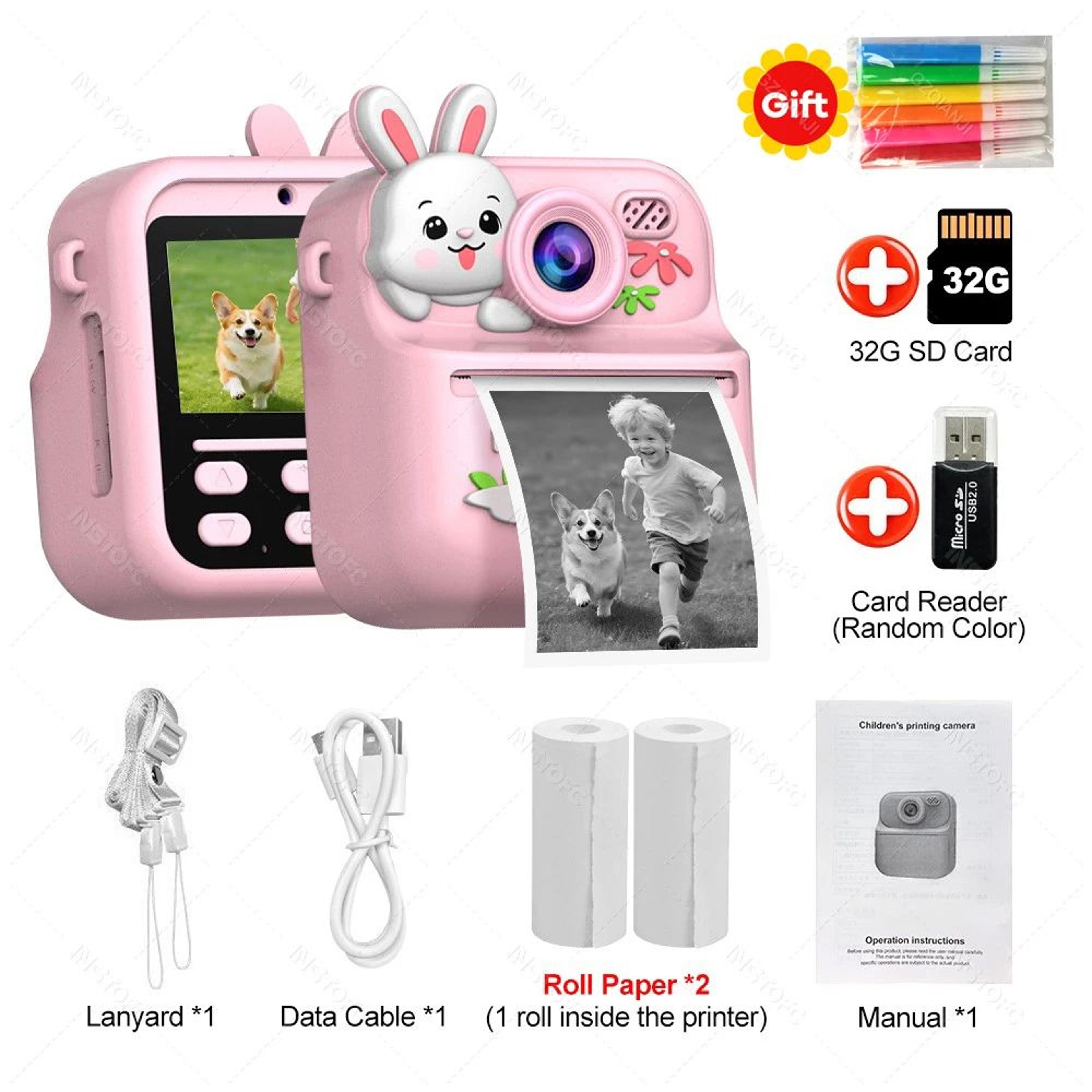 Kids Instant Print Digital Camera With 1080P HD Video And Dual Lens 10