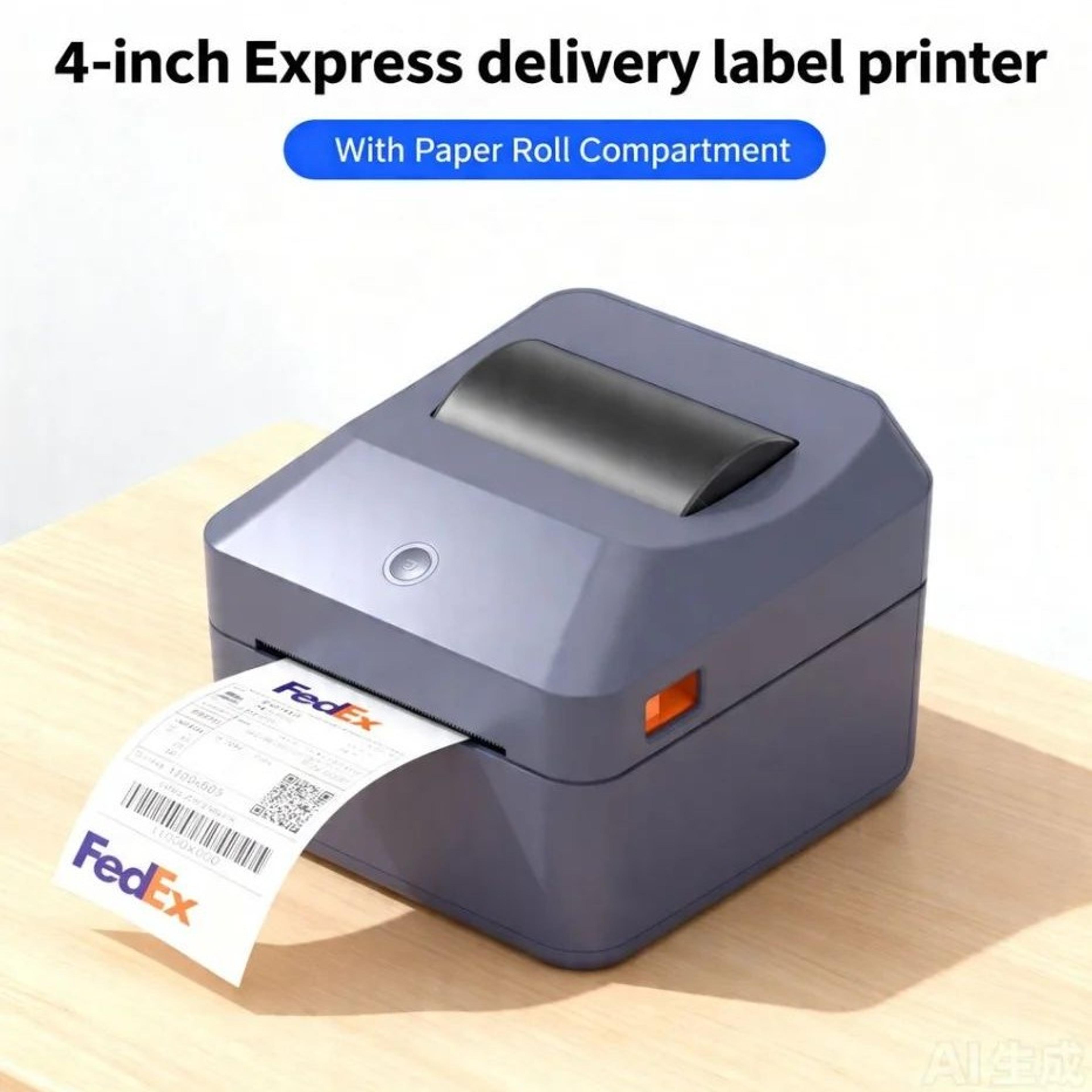 4x6 thermal shipping label printer with built-in paper roll compartment