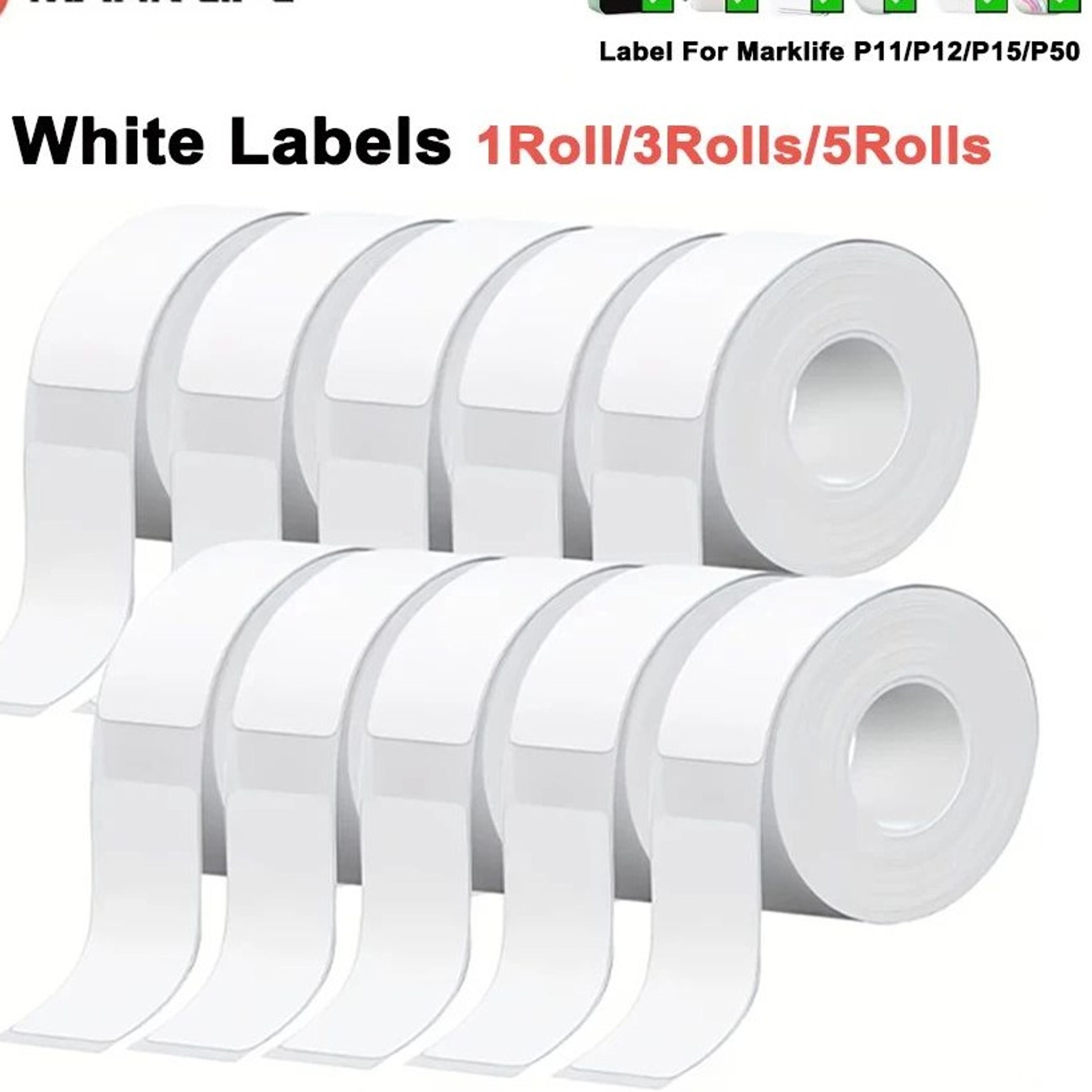 white self-adhesive thermal label stickers for mini label printers - 1/3/5 rolls