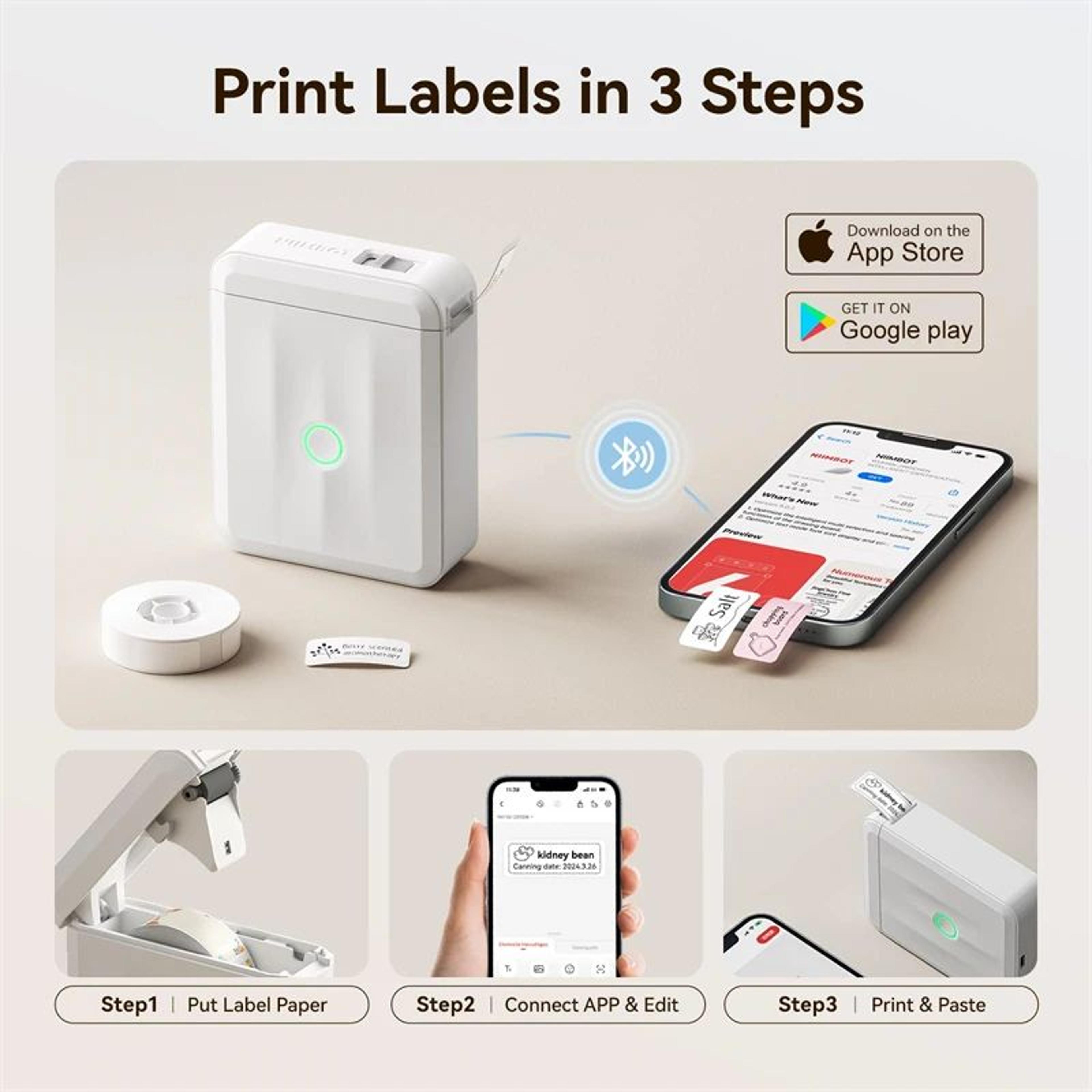 D110 Mini Portable Bluetooth Thermal Label Printer With SelfAdhesive Labels For Home And Office 1