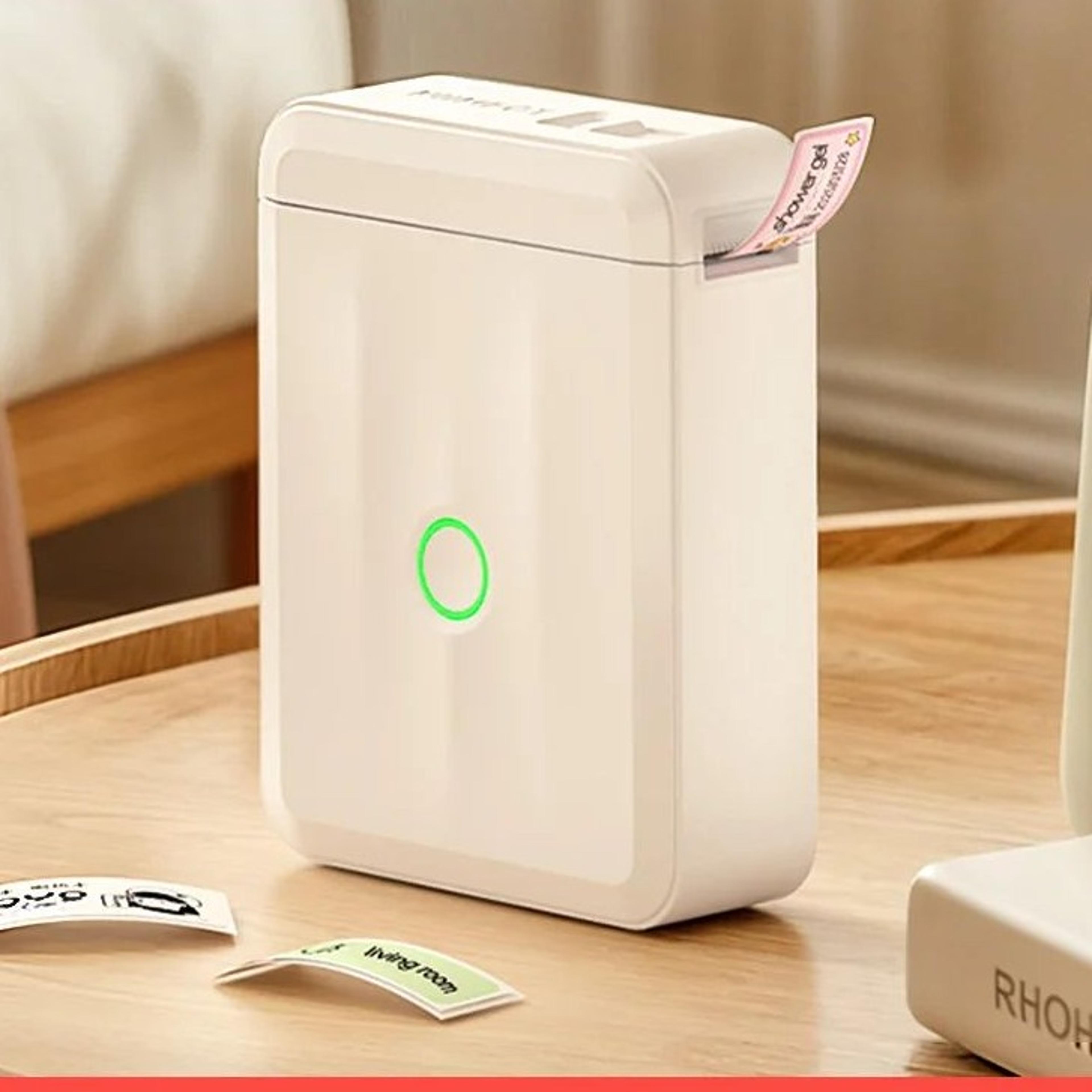 d110 mini portable bluetooth thermal label printer with self-adhesive labels for home and office