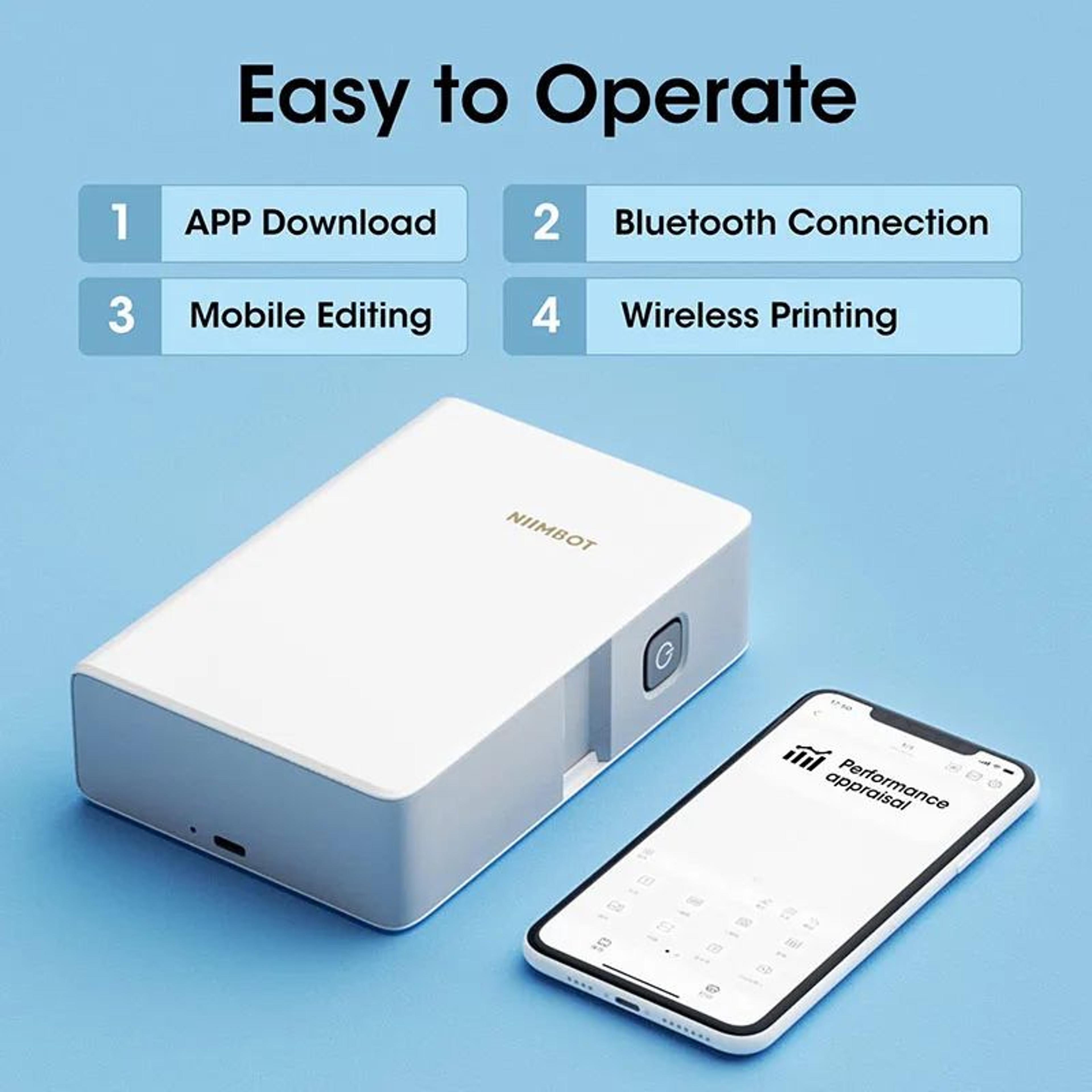 N1B18 Mini Portable Thermal Transfer Label Printer With LongLasting Ribbon And PET Stickers 3