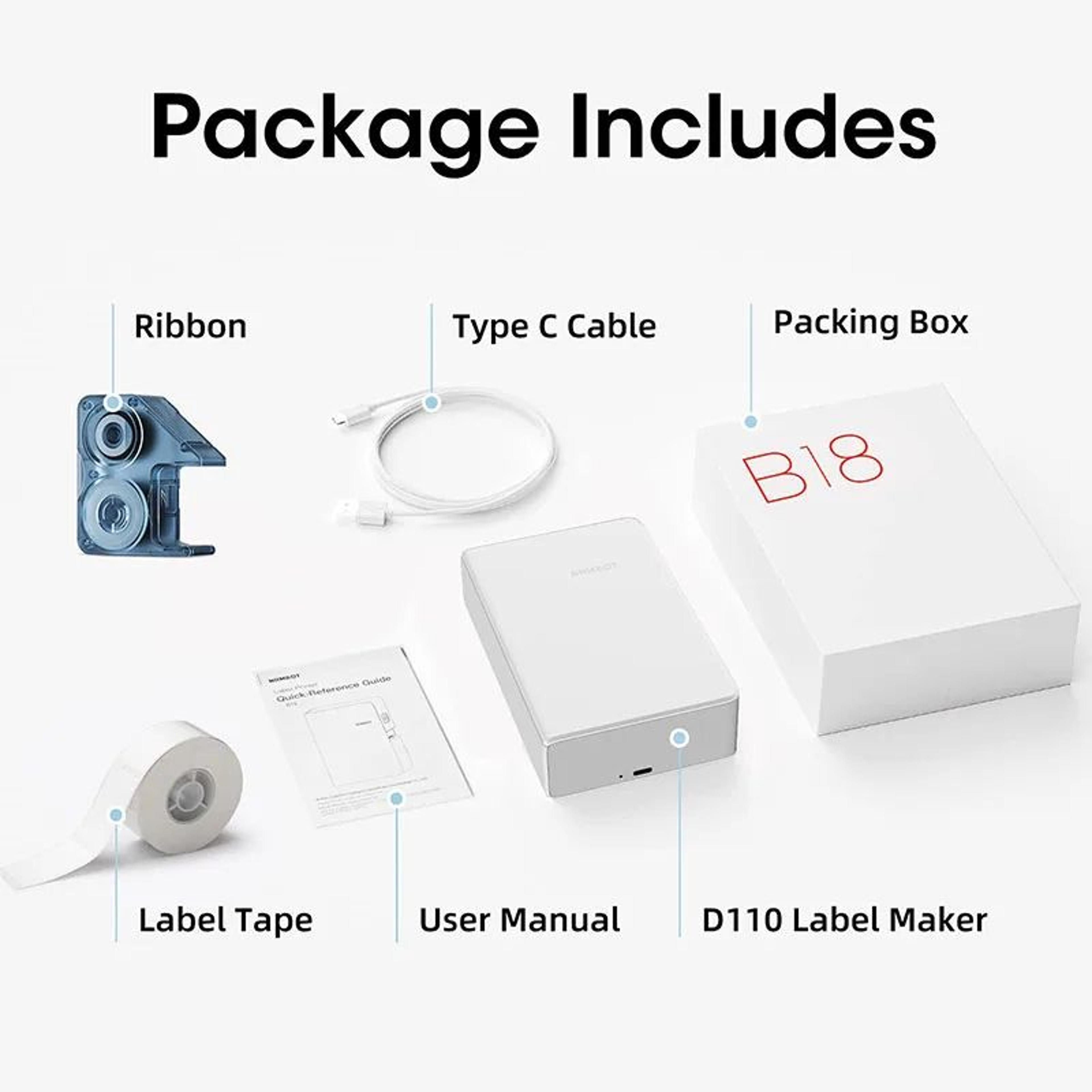 N1B18 Mini Portable Thermal Transfer Label Printer With LongLasting Ribbon And PET Stickers 4