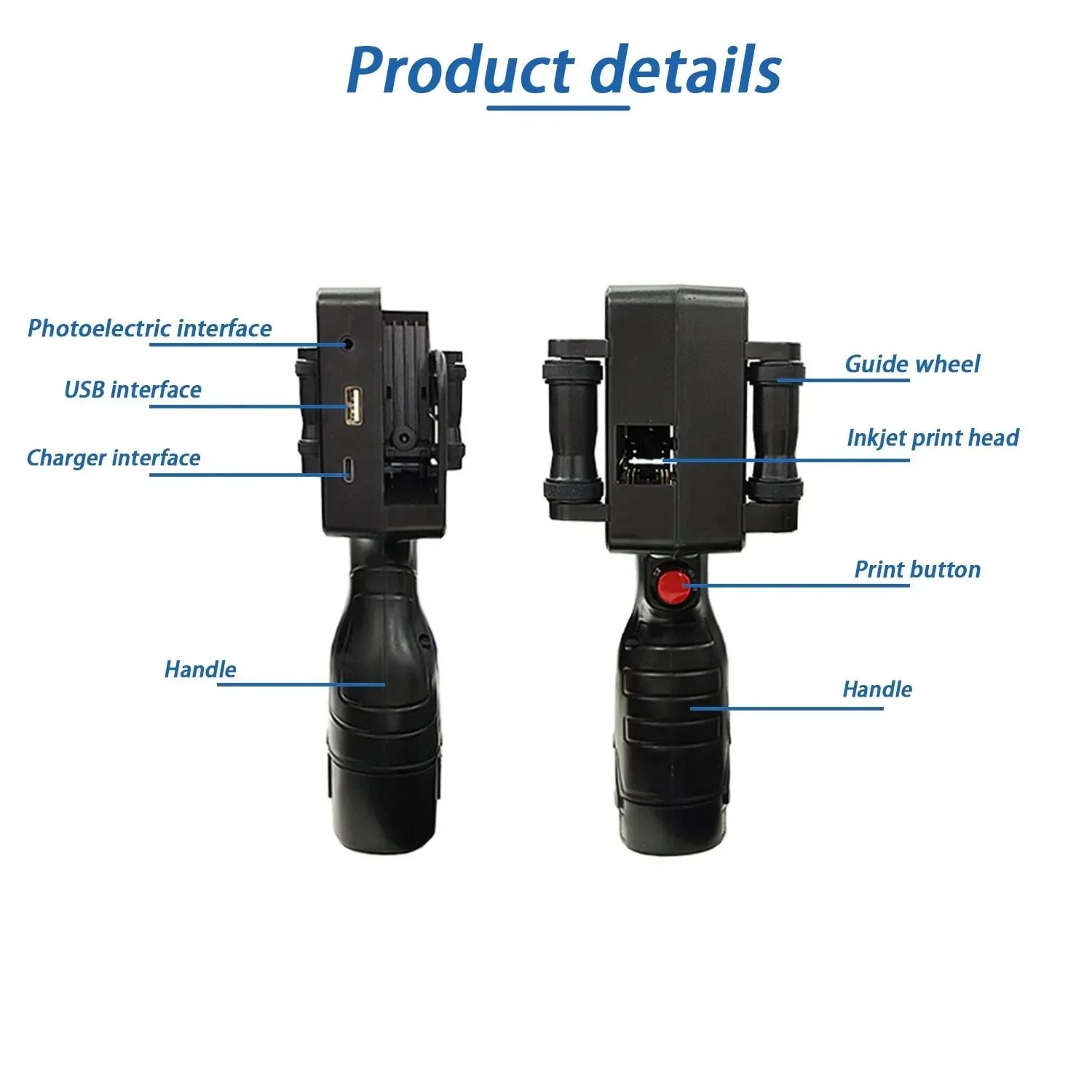 1755PLUS 127mm Portable Handheld Inkjet Printer For QR Codes Barcodes And Batch Date Printing 1