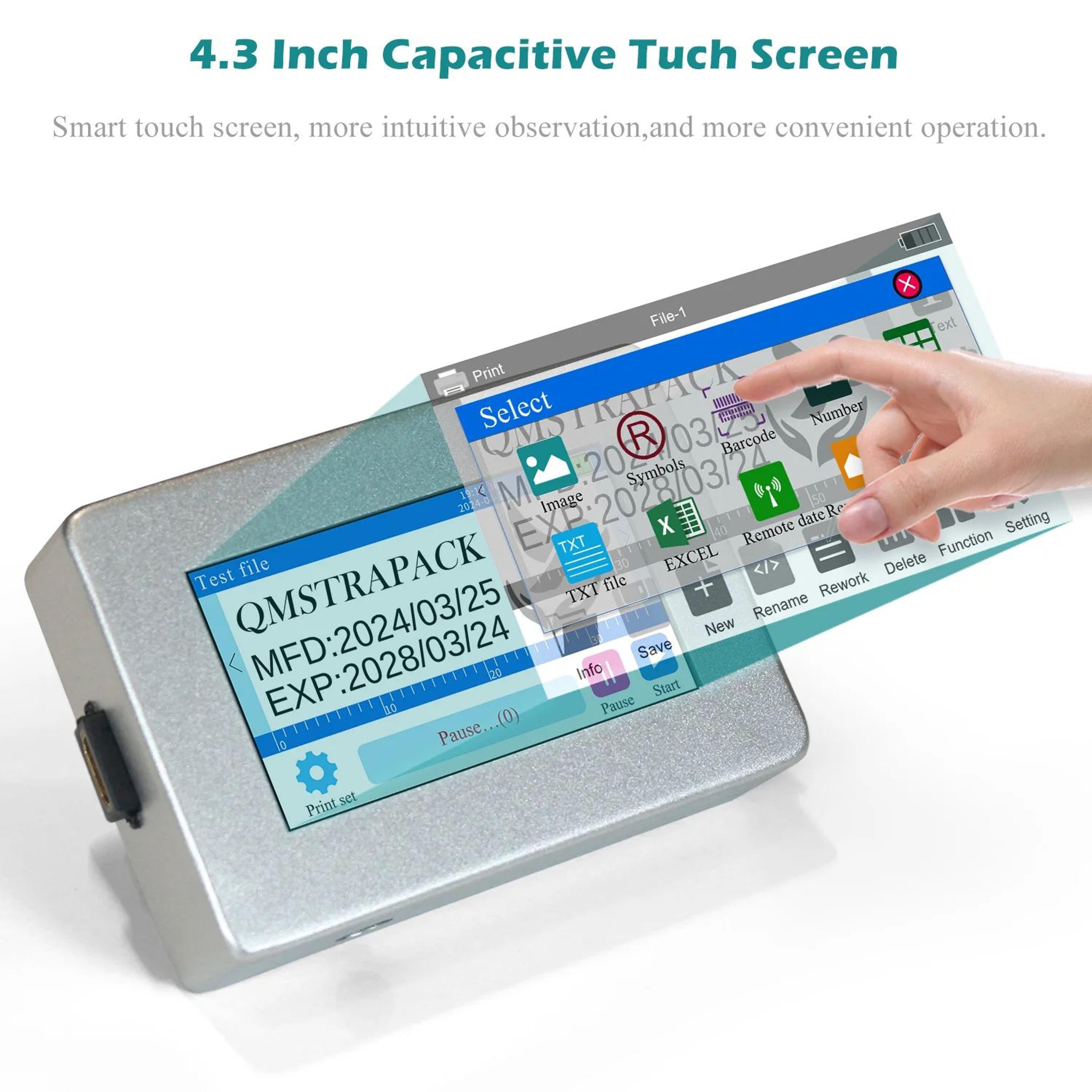 43 Inch Industrial Online Inkjet Printer For QR Codes Barcodes And Expiry Date Coding 3