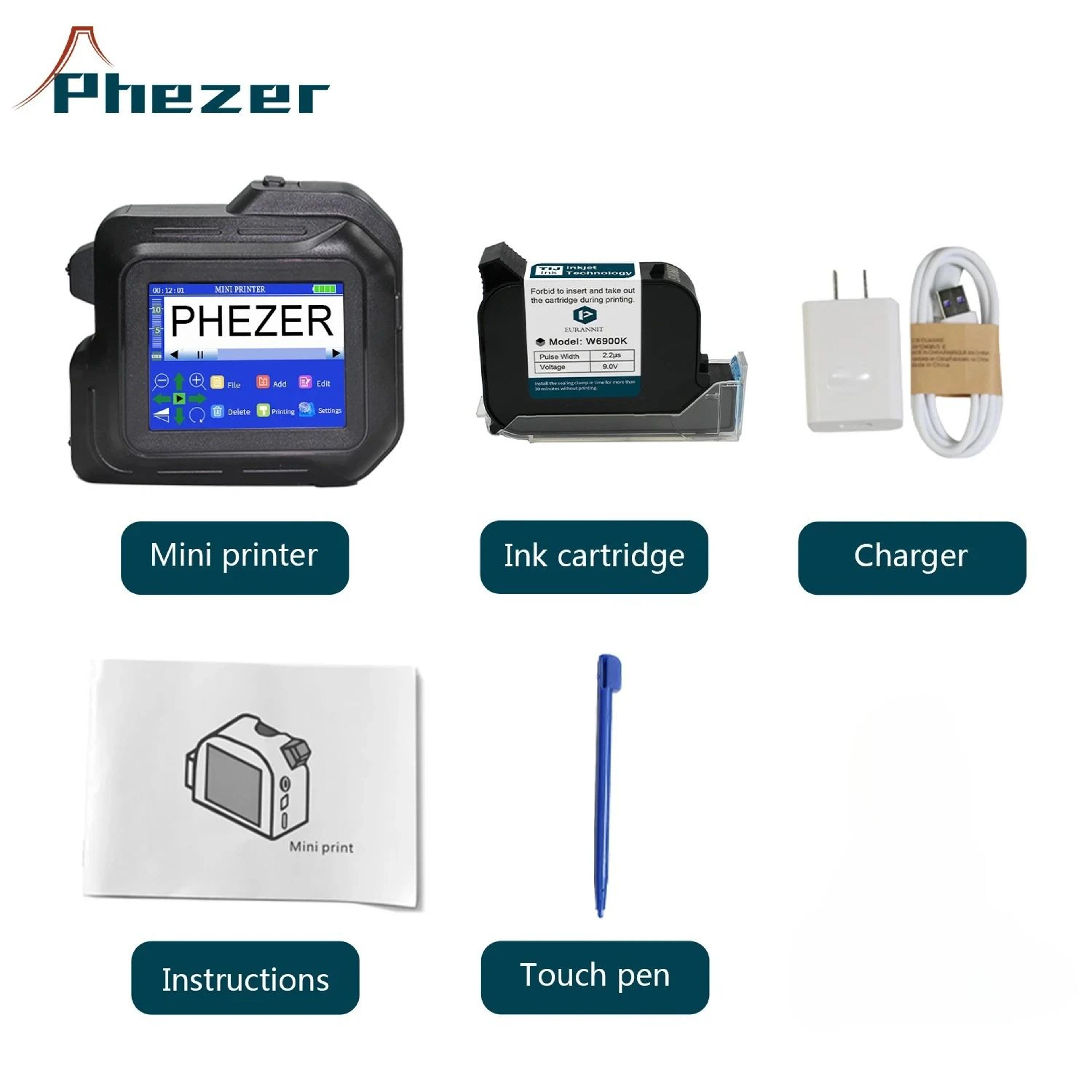 PC98 Portable Handheld Inkjet Printer For QR Codes Barcodes And Expiry Dates 5