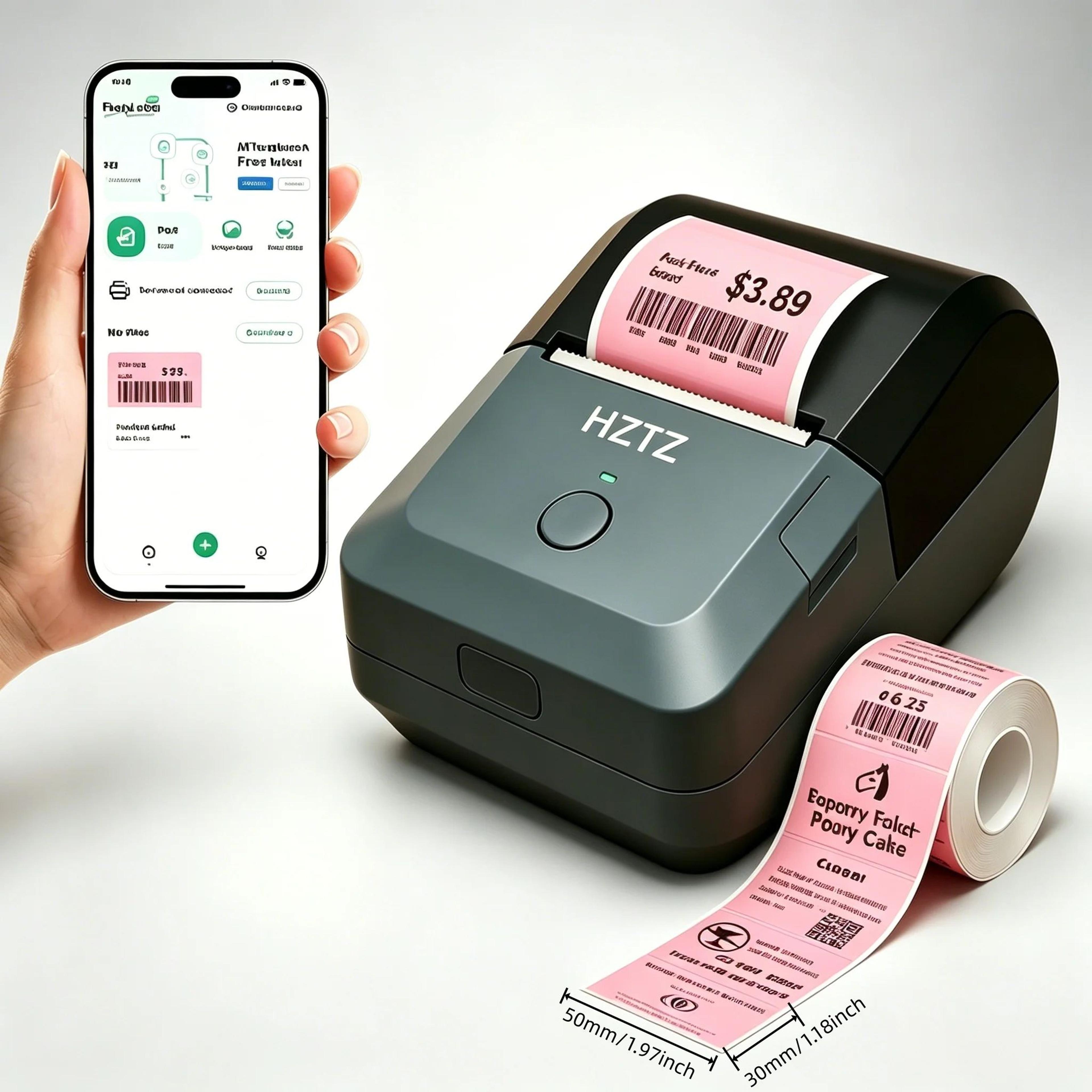 Portable Inkless Bluetooth Label Printer With Color Paper Support For Retail And Home Organization 6