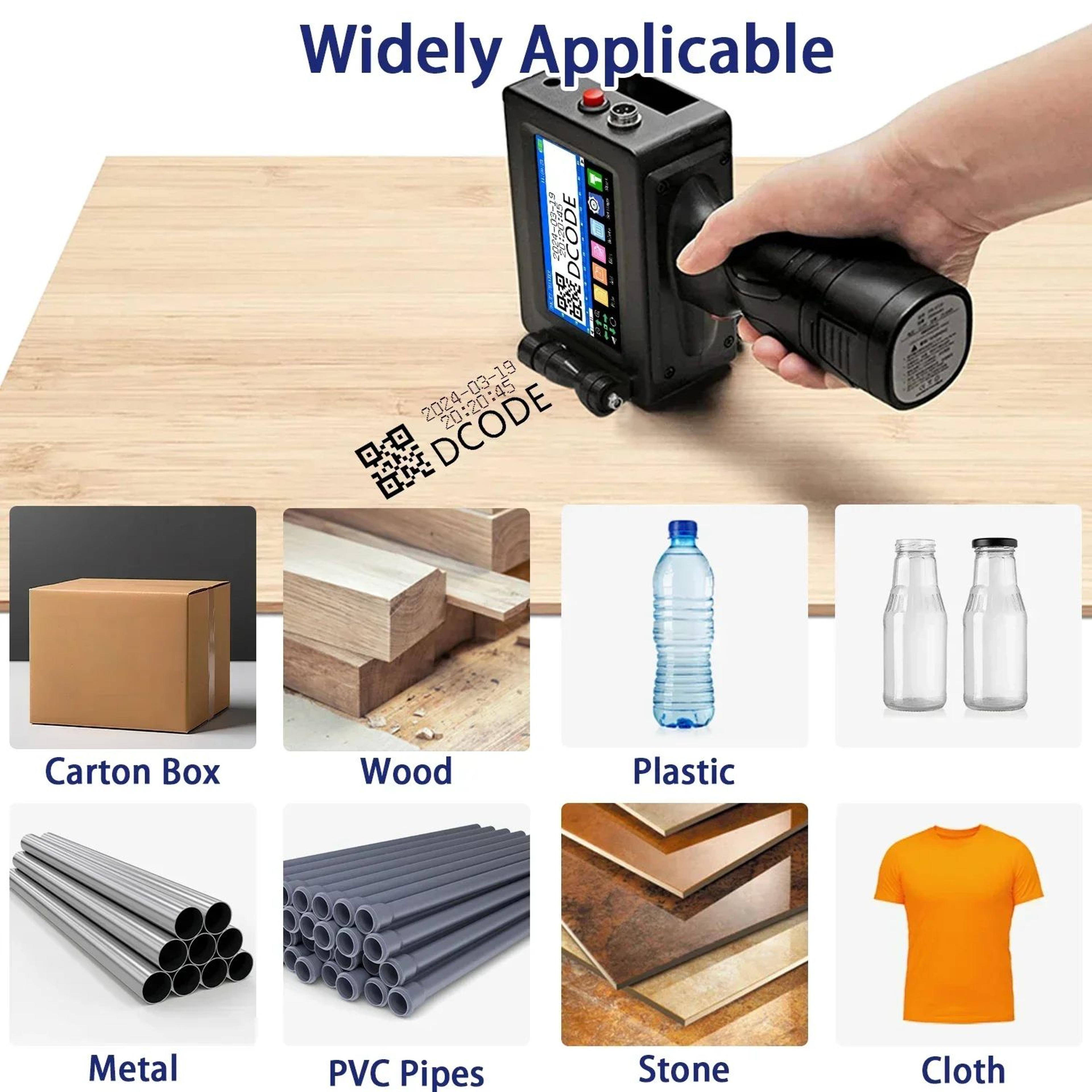 1750 Plus Portable Handheld Inkjet Printer 127254mm Date Coding And Barcode Printing Machine 4