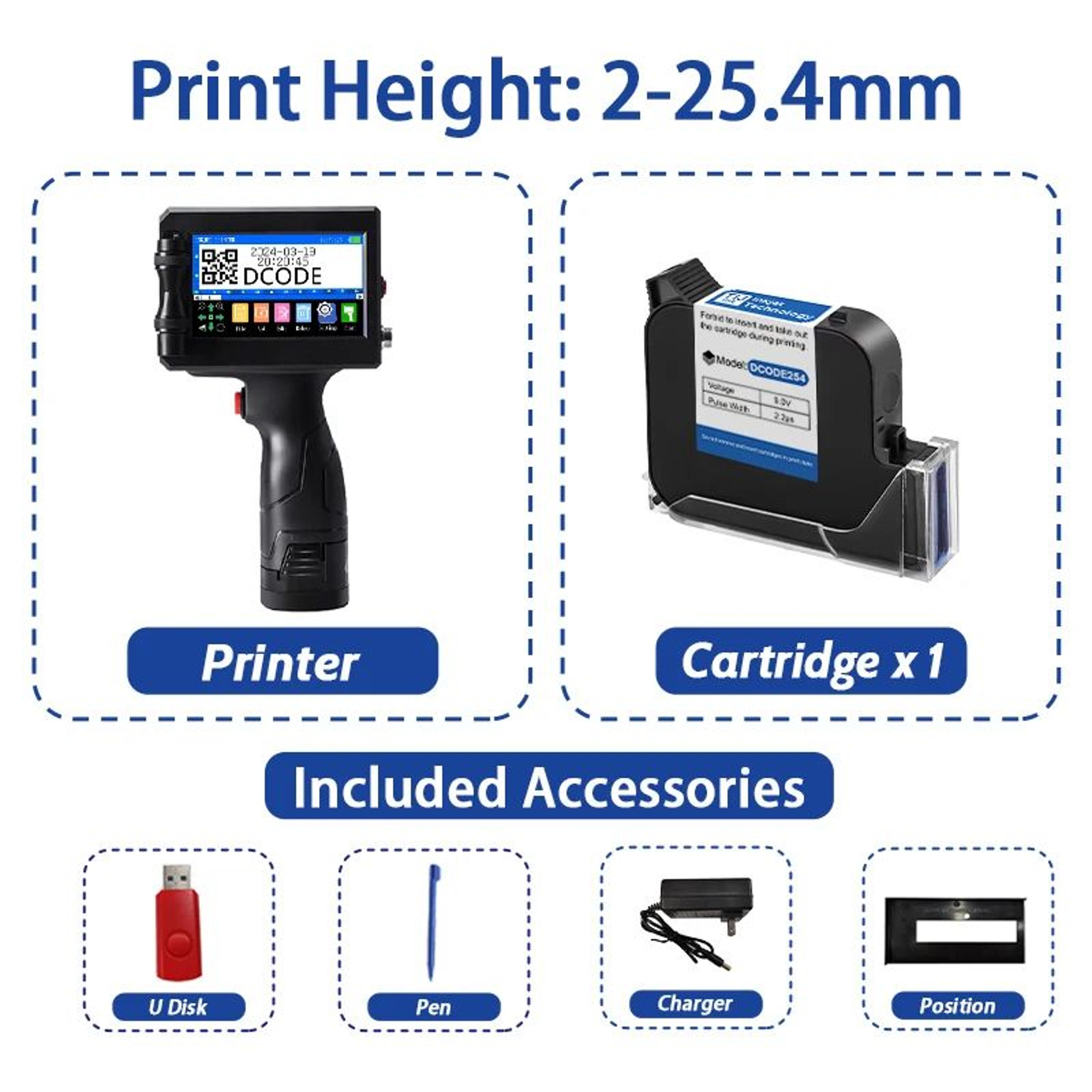 1750 Plus Portable Handheld Inkjet Printer 127254mm Date Coding And Barcode Printing Machine 7