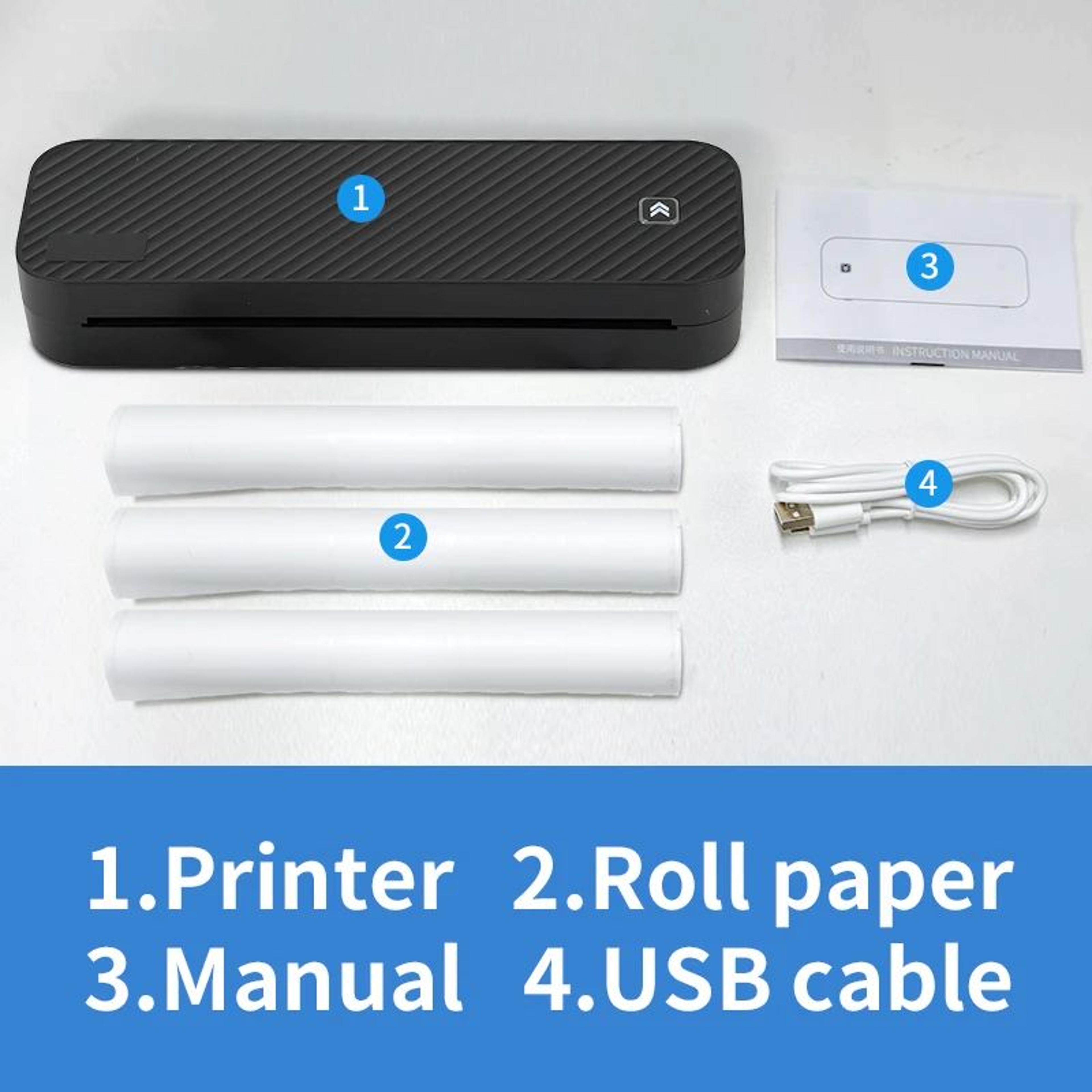 Portable A4 Bluetooth Thermal Printer For Wireless Inkless Document Printing 8