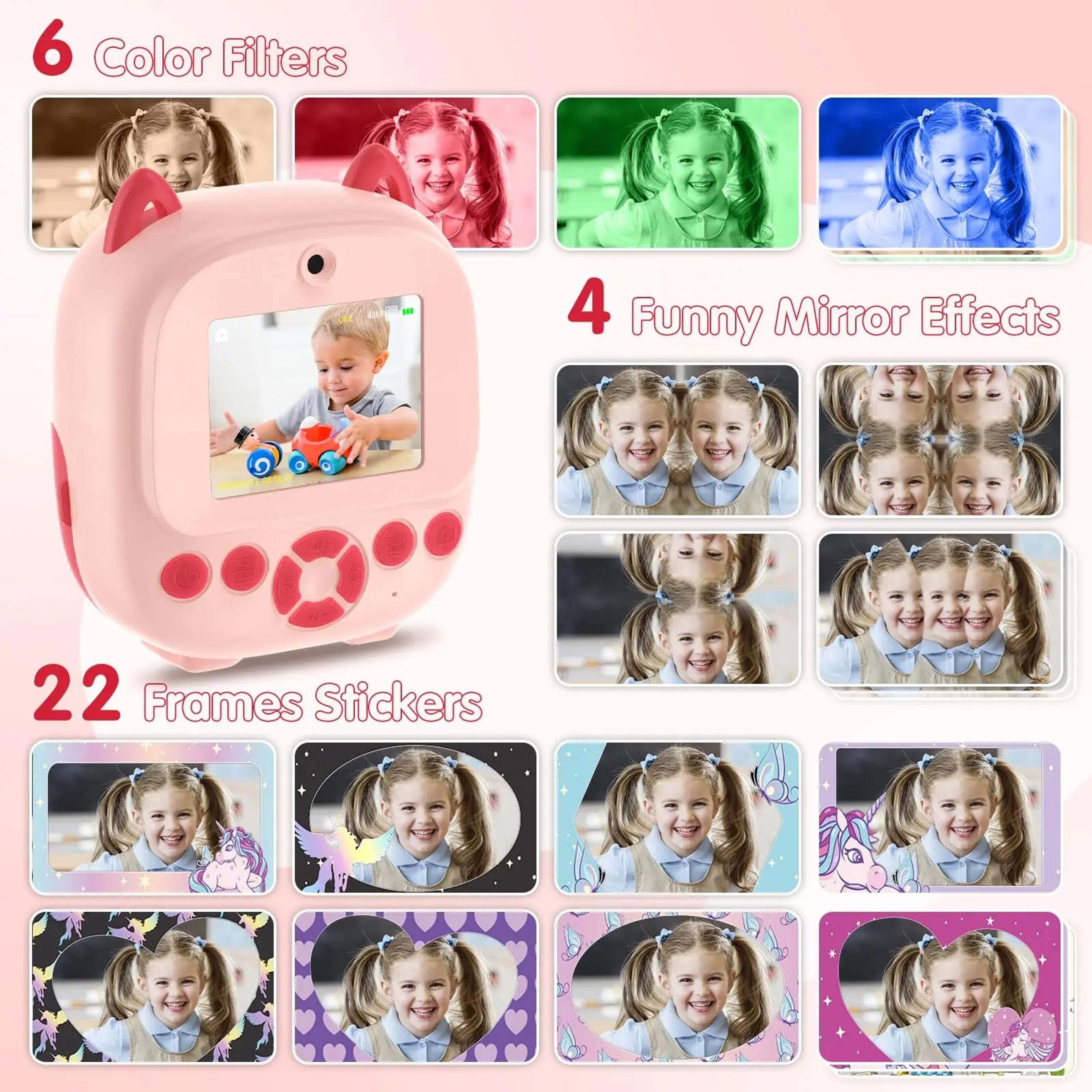 Instant Print Digital Selfie Camera With Thermal Printer And 5 Monochrome Print Colors 1