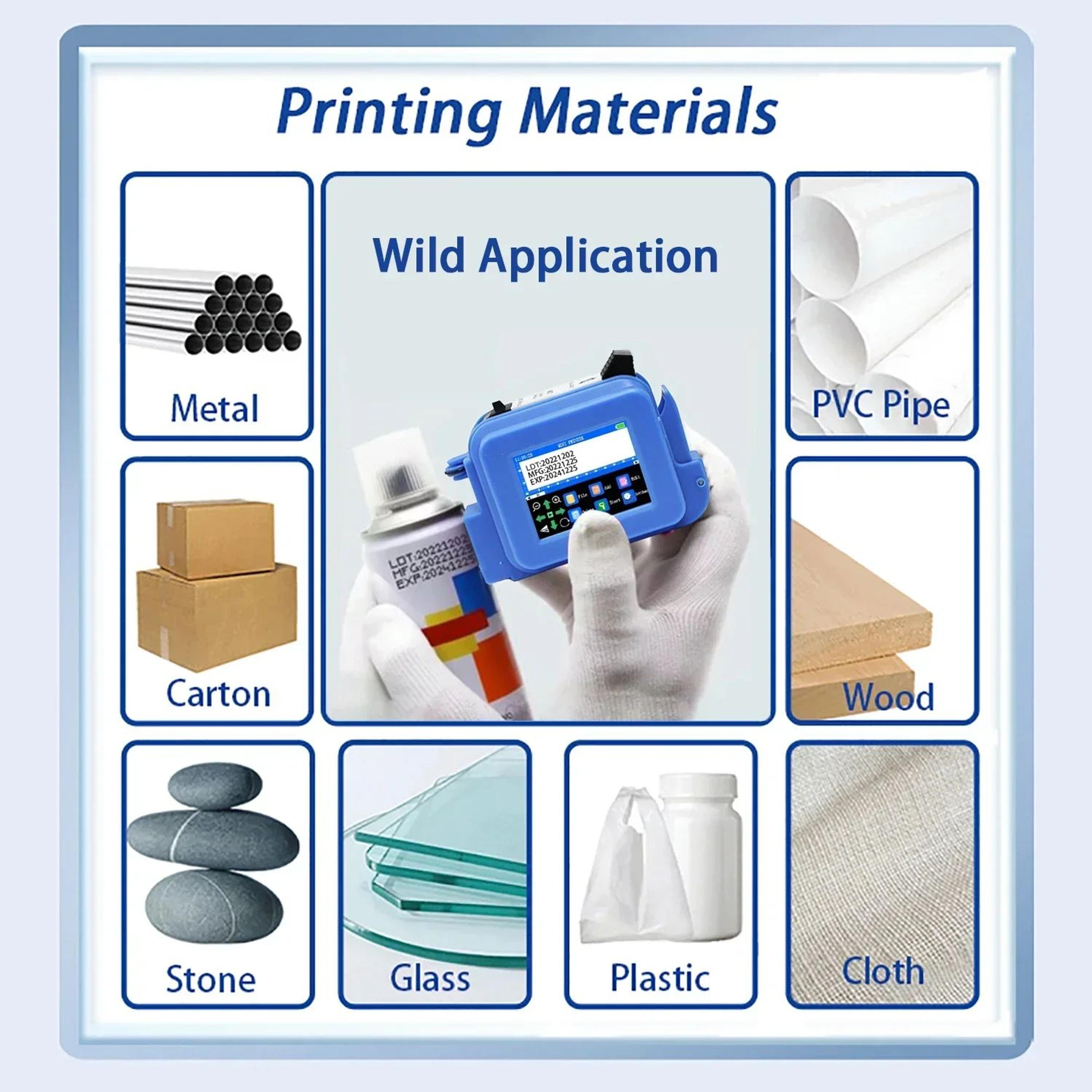 Mini 127mm Handheld Inkjet Printer For Portable Barcode QR Code And Batch Date Printing 2