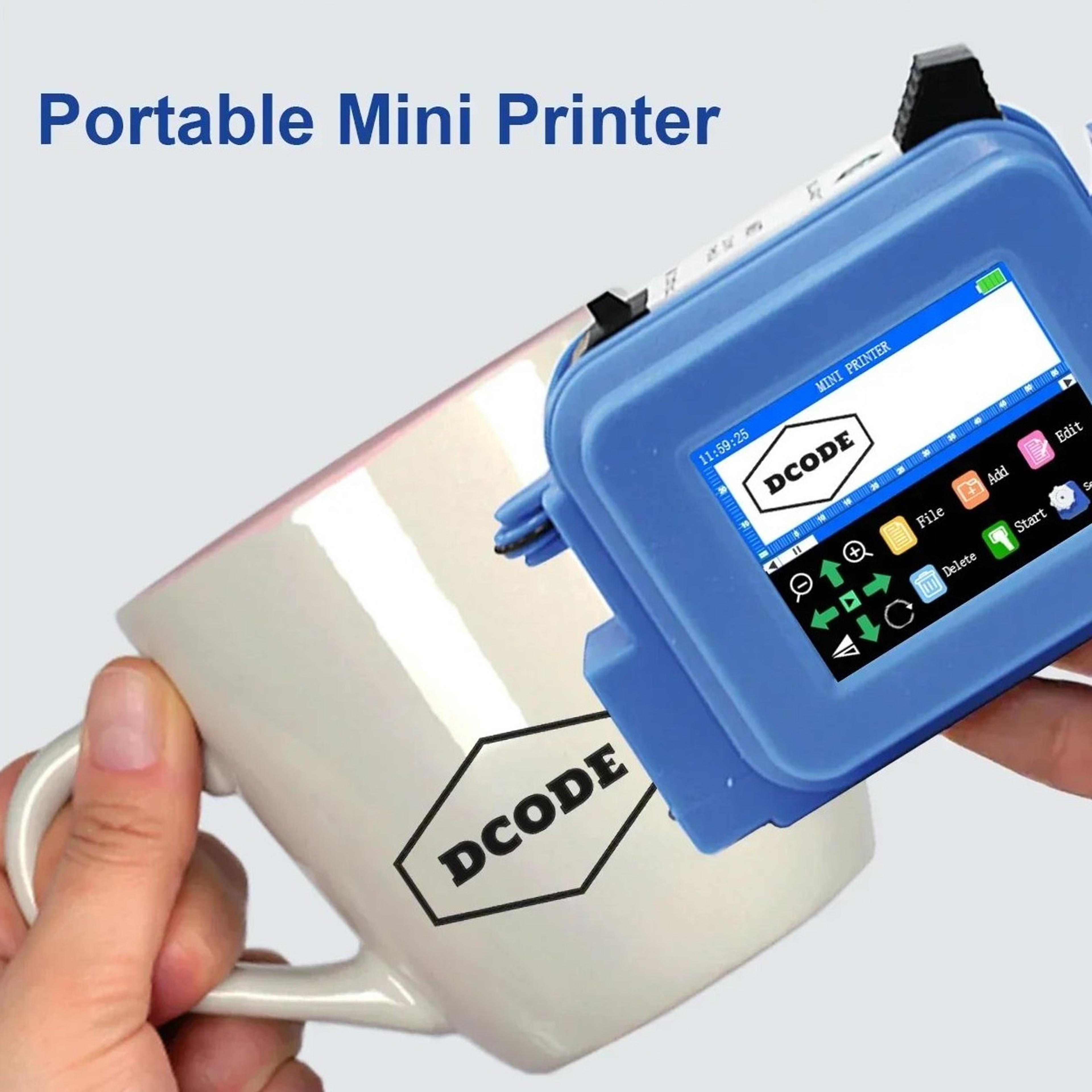 mini 12.7mm handheld inkjet printer for portable barcode, qr code and batch date printing