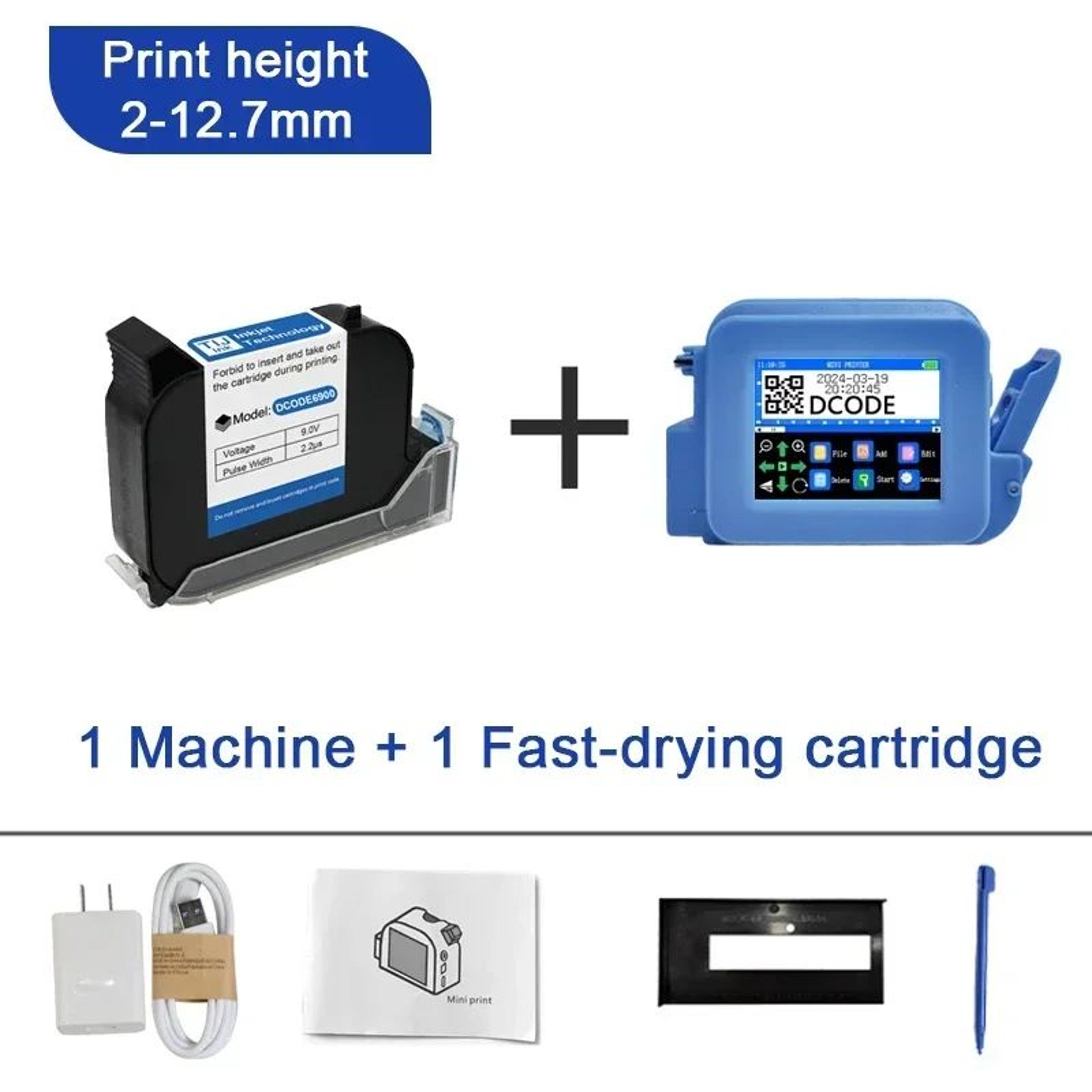 Mini 127mm Handheld Inkjet Printer For Portable Barcode QR Code And Batch Date Printing 7