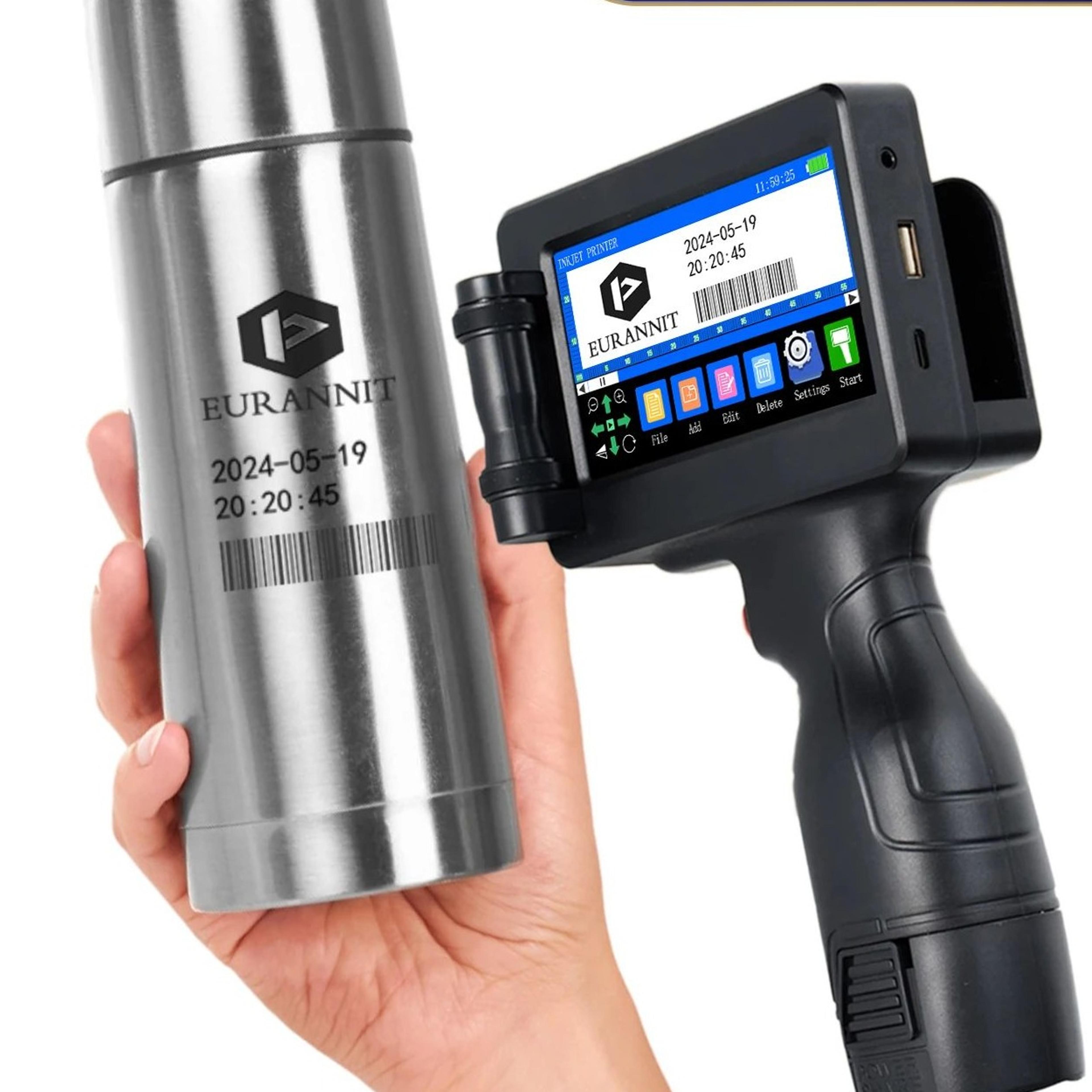 e17 12.7mm portable handheld inkjet printer for qr codes, barcodes and date coding