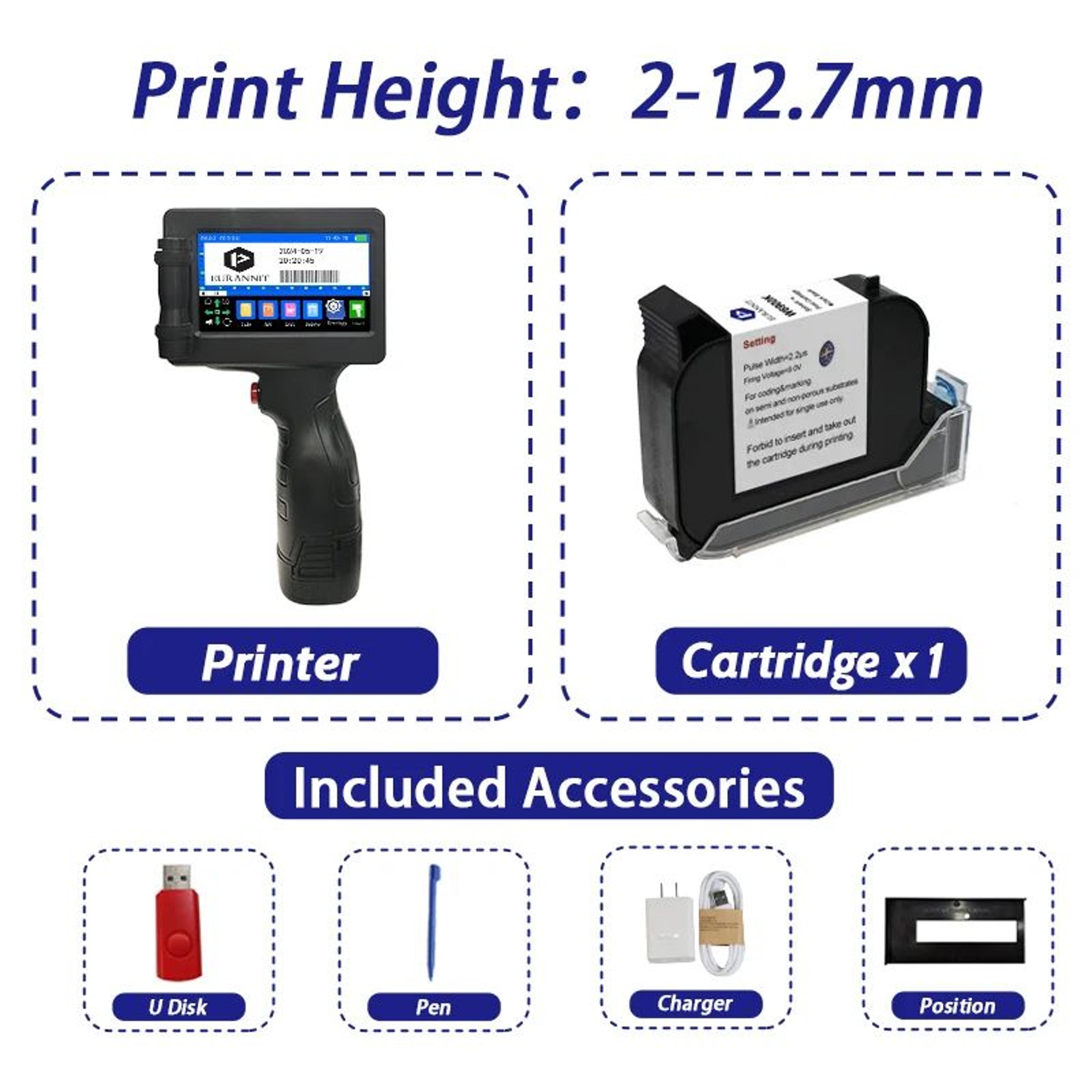 E17 127mm Portable Handheld Inkjet Printer For QR Codes Barcodes And Date Coding 7