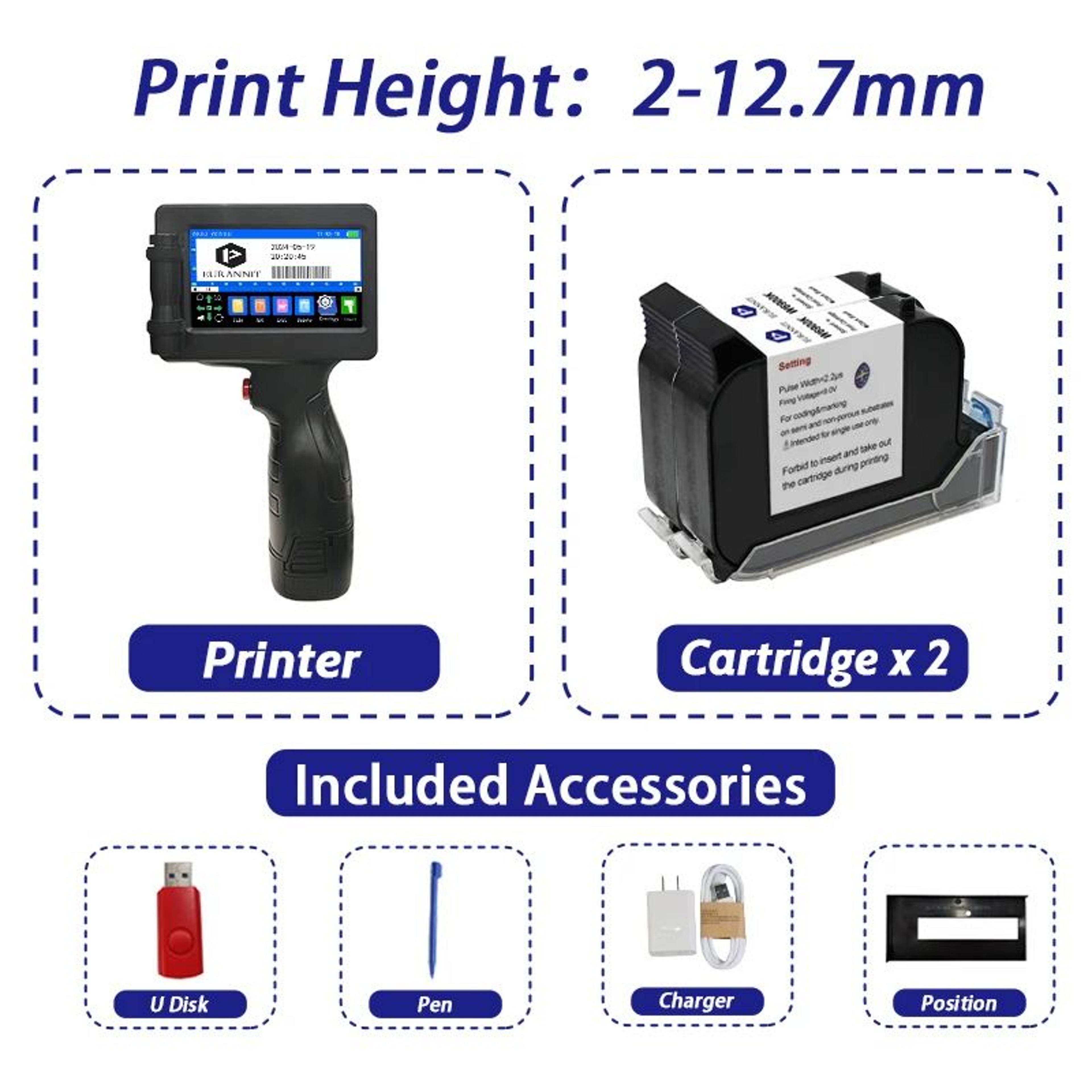 E17 127mm Portable Handheld Inkjet Printer For QR Codes Barcodes And Date Coding 8