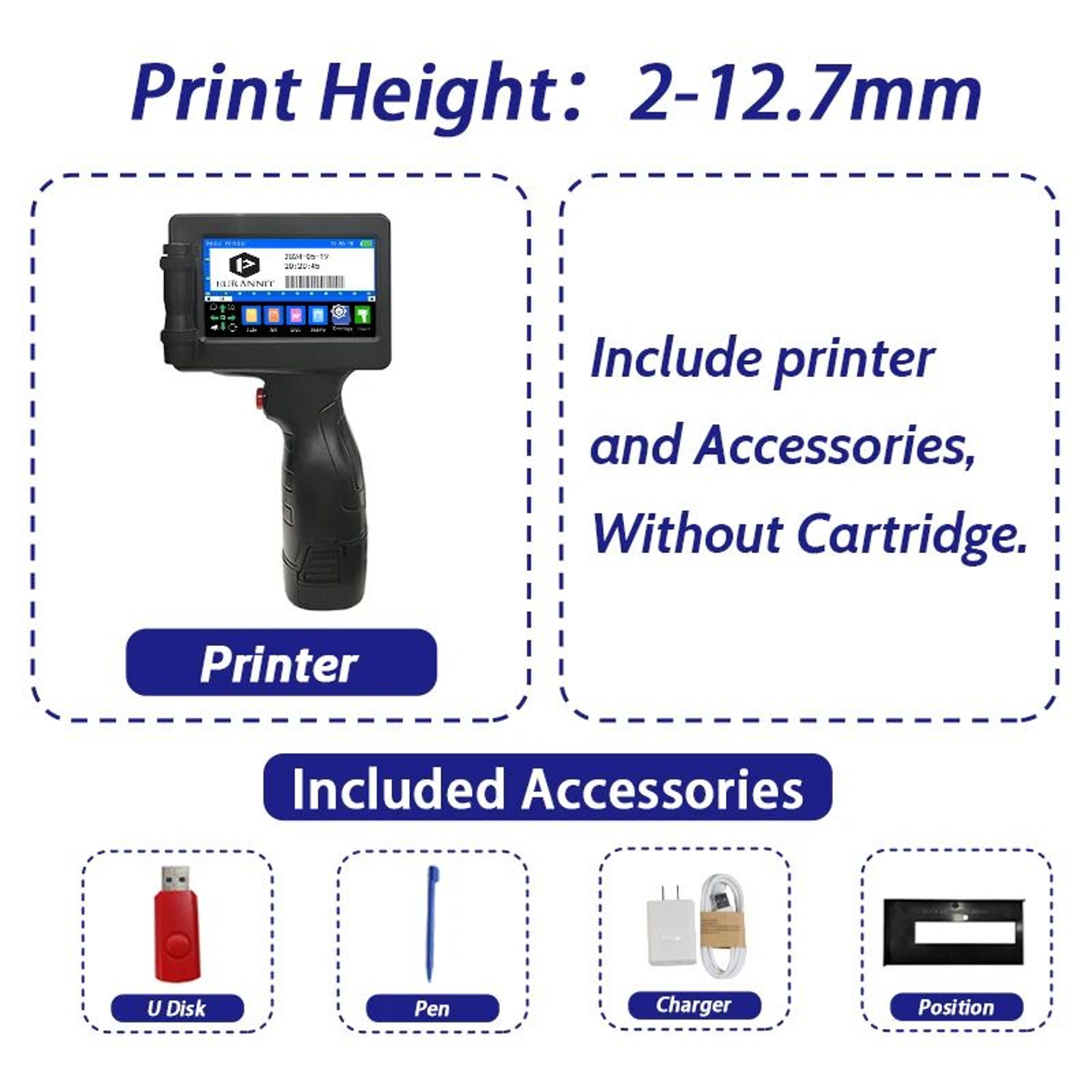 E17 127mm Portable Handheld Inkjet Printer For QR Codes Barcodes And Date Coding 6