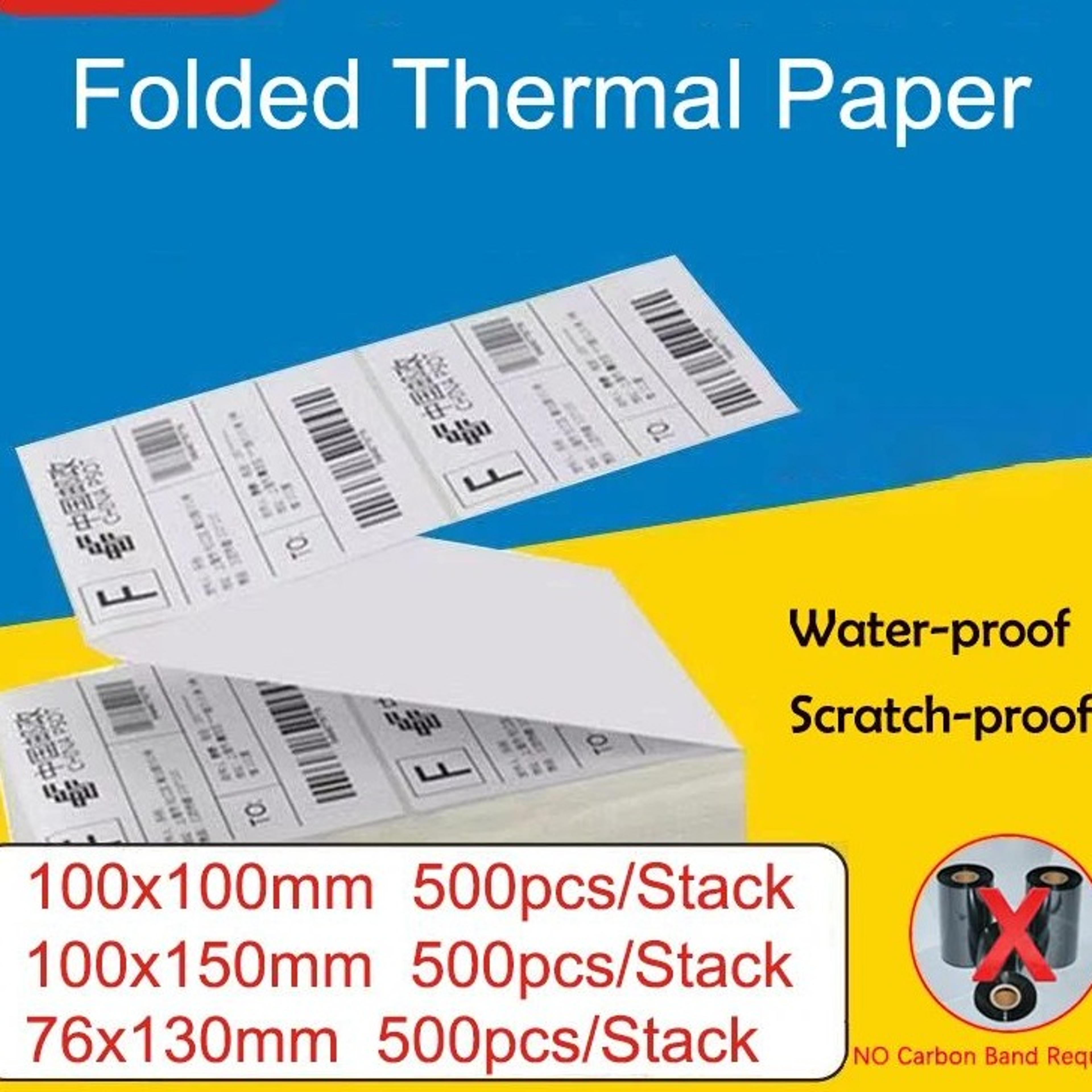 folded thermal shipping labels 4x6 inch barcode sticker paper for label printers