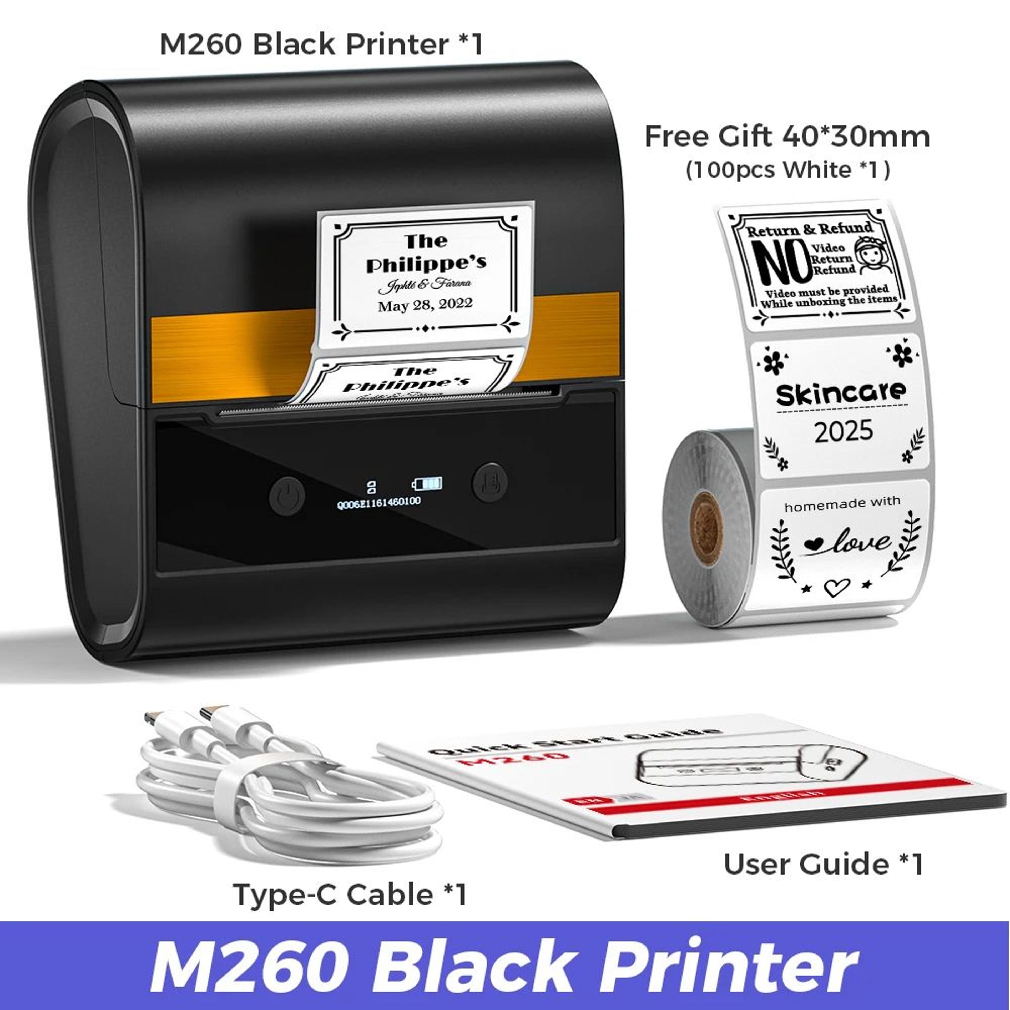 M260 Portable Bluetooth Thermal Label Printer 2080mm Inkless Sticker Maker For Home And Business 6