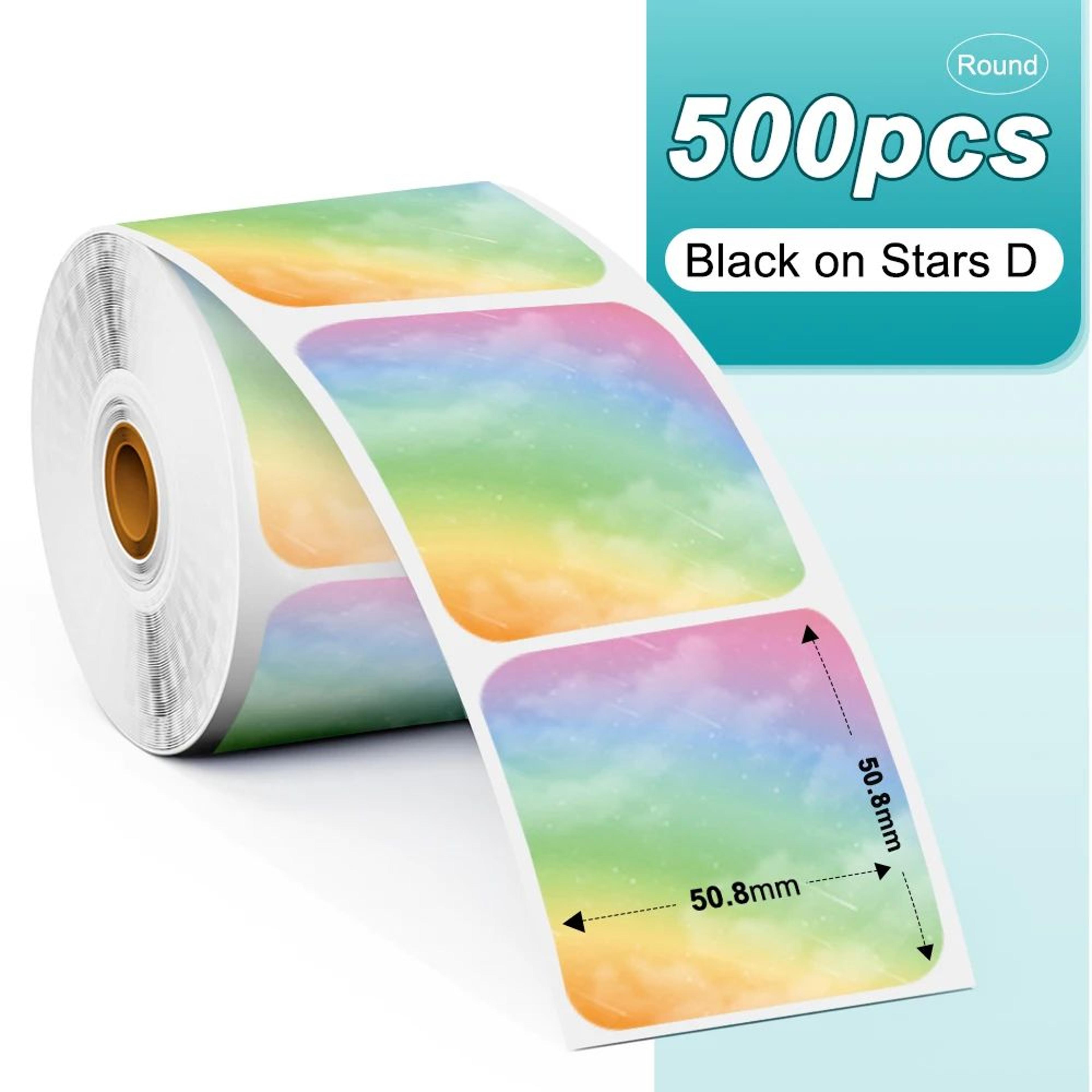 Rainbow Round And Square Thermal Sticker Labels For Shipping Packaging And DIY Branding 19