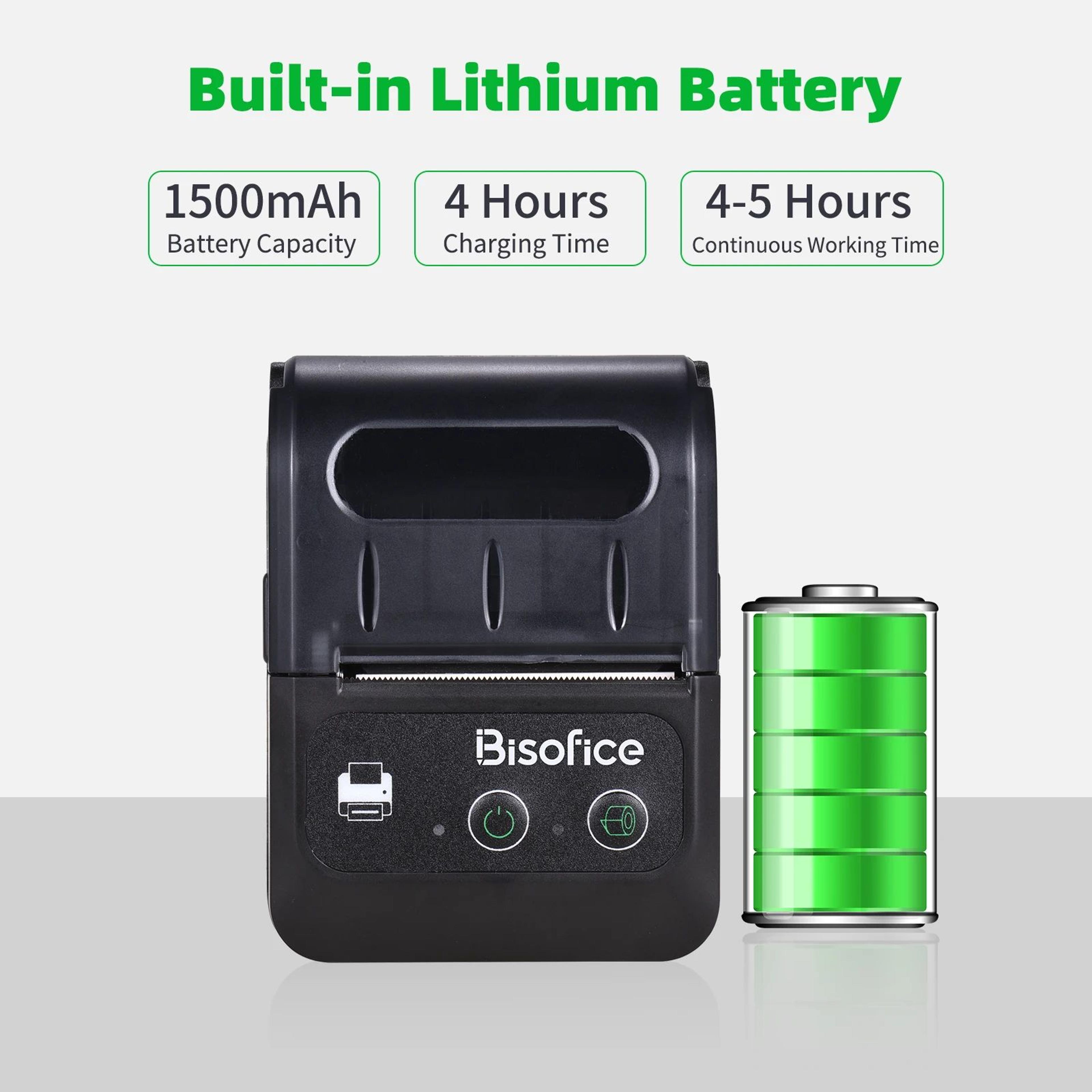 58mm Portable Bluetooth Thermal Label Printer With Wireless ESCPOS Printing 1