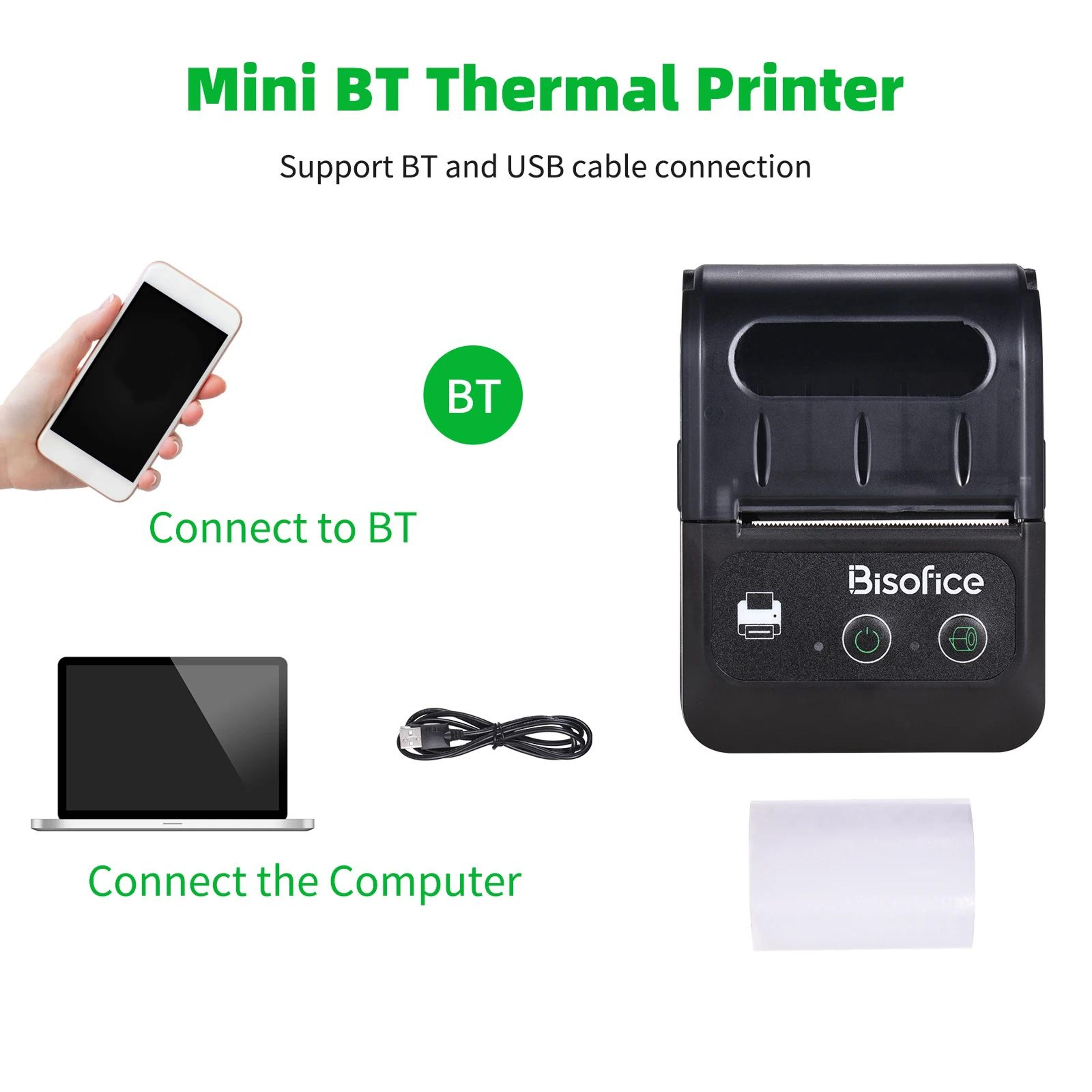 58mm Portable Bluetooth Thermal Label Printer With Wireless ESCPOS Printing 5