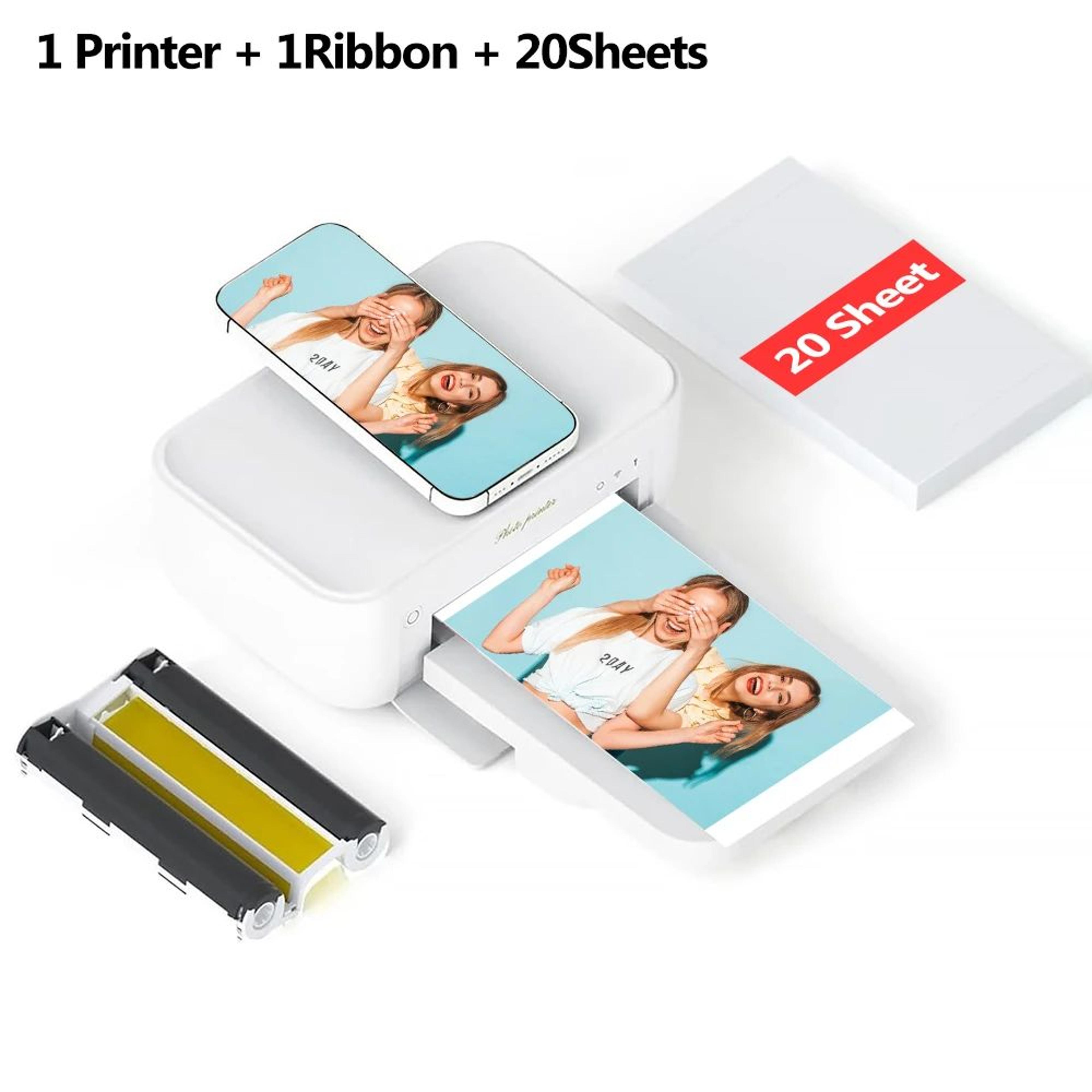 4x6 Inch Portable Color Photo Printer 300DPI Dye Sublimation For Home Photo Printing 6