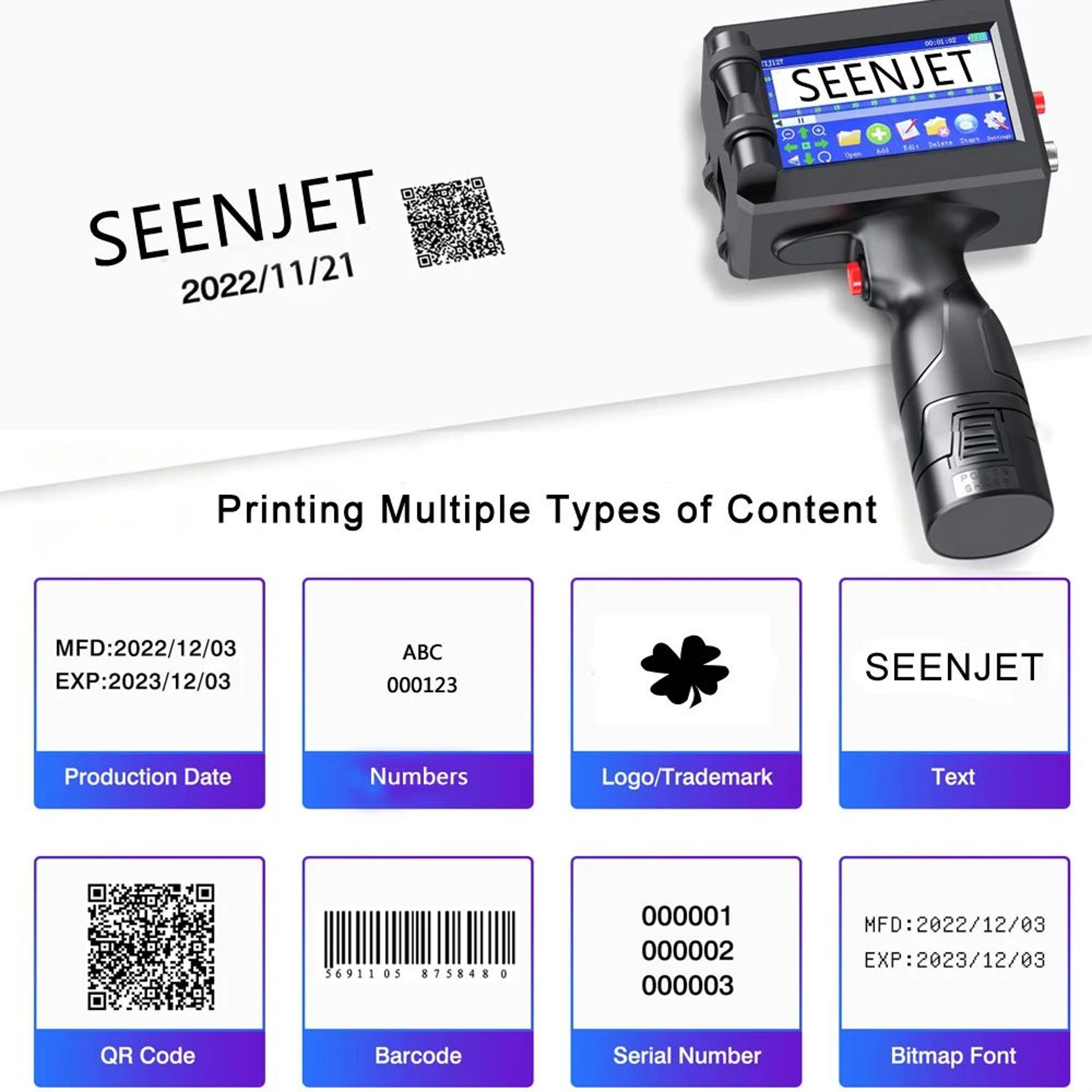 127mm Handheld Inkjet Printer For Date Coding Logo Printing And Packaging 4