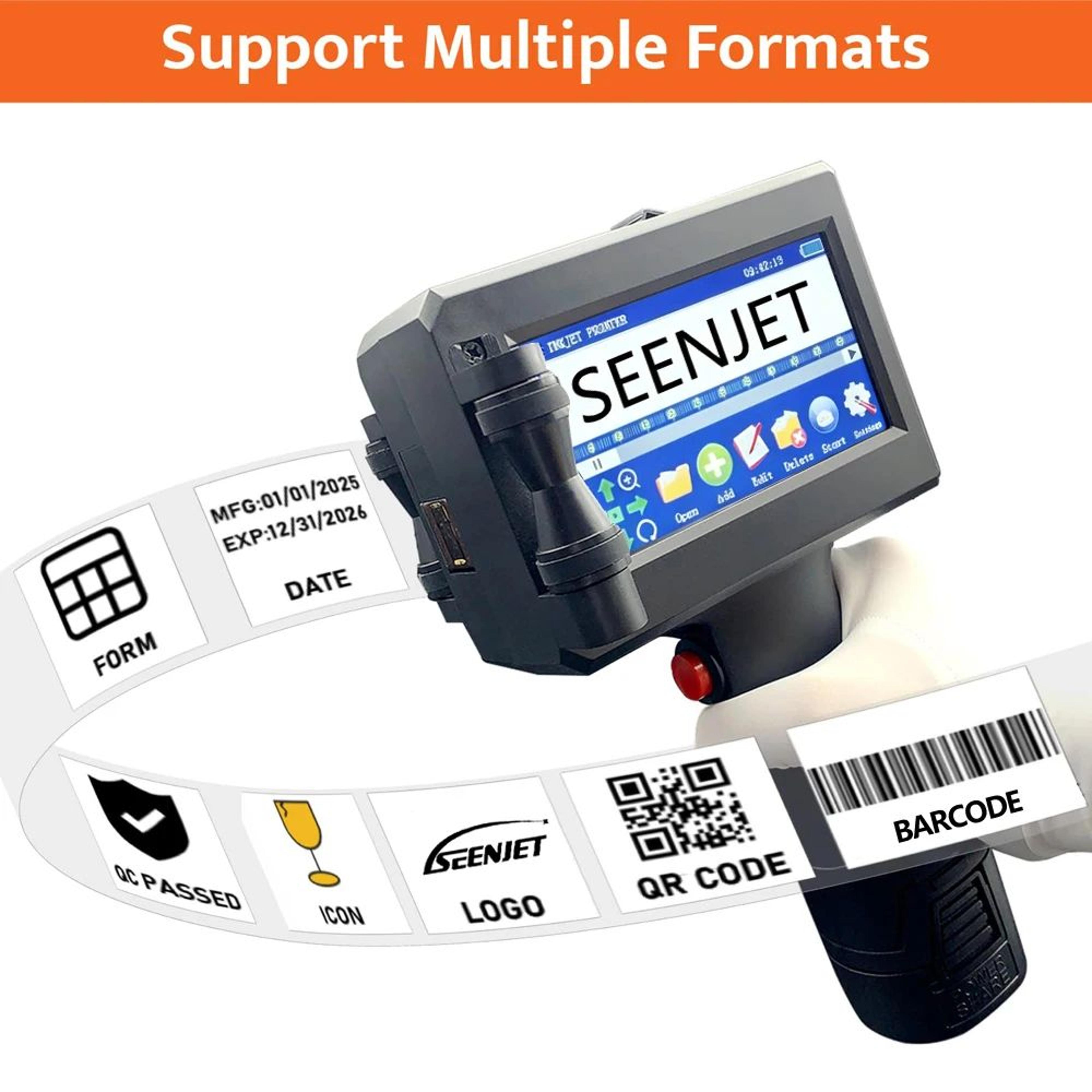 127mm Handheld Inkjet Printer For Date Coding Logo Printing And Packaging 1