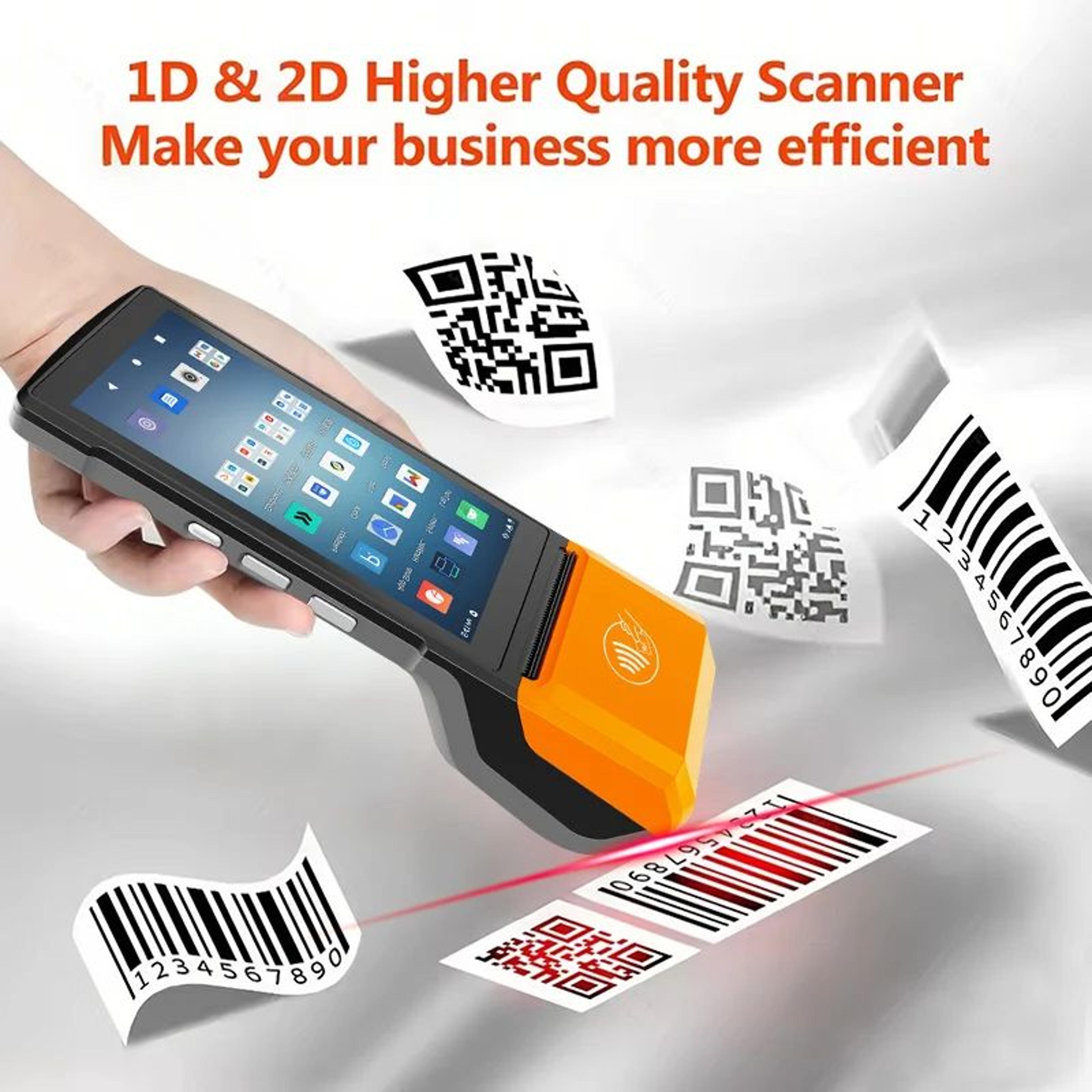 Android 14 Handheld POS Terminal With 58mm Thermal Receipt Printer And 55 Inch Touchscreen 3
