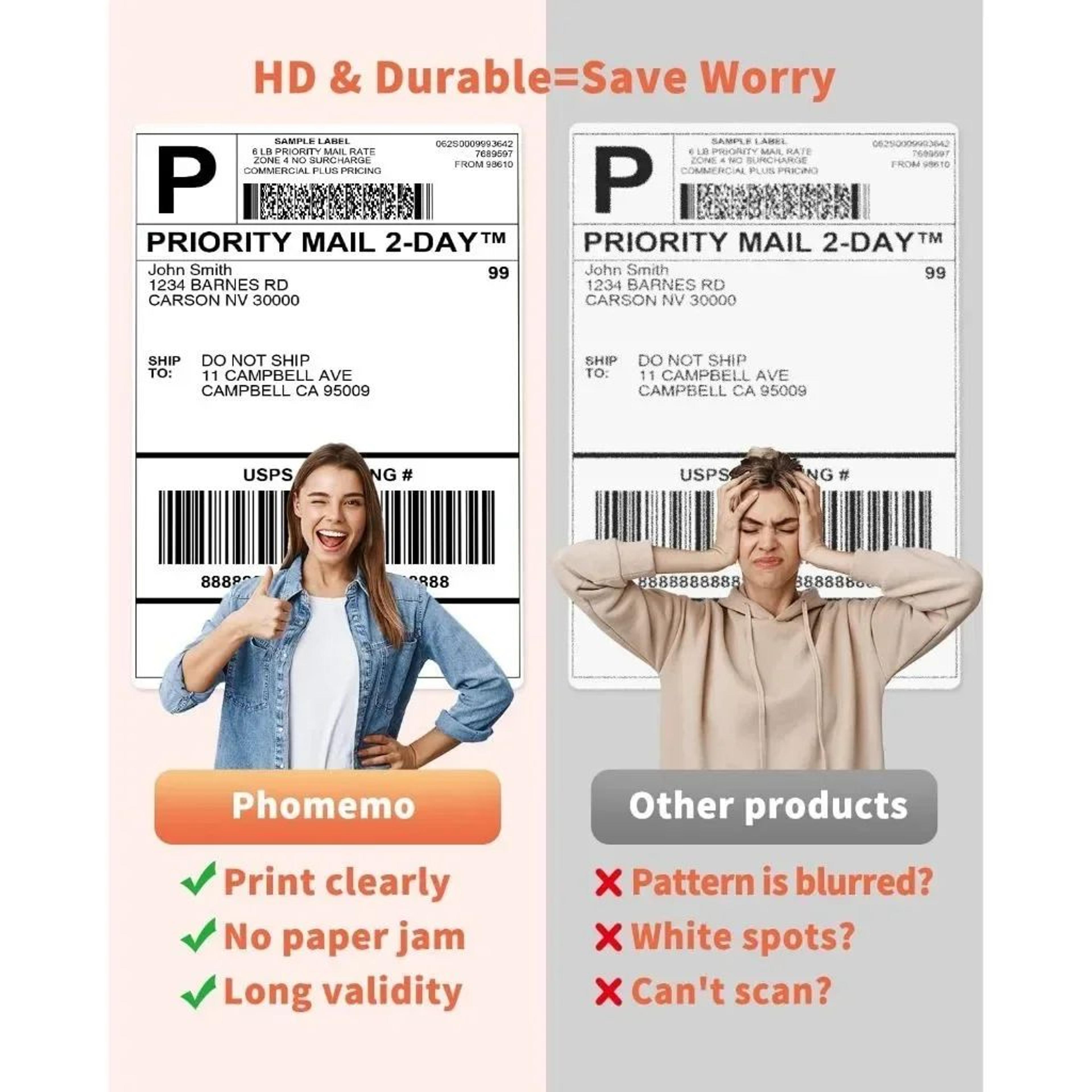 100PCS A6 4x6 Inch Thermal Shipping Labels For Barcode And Package Printing 2