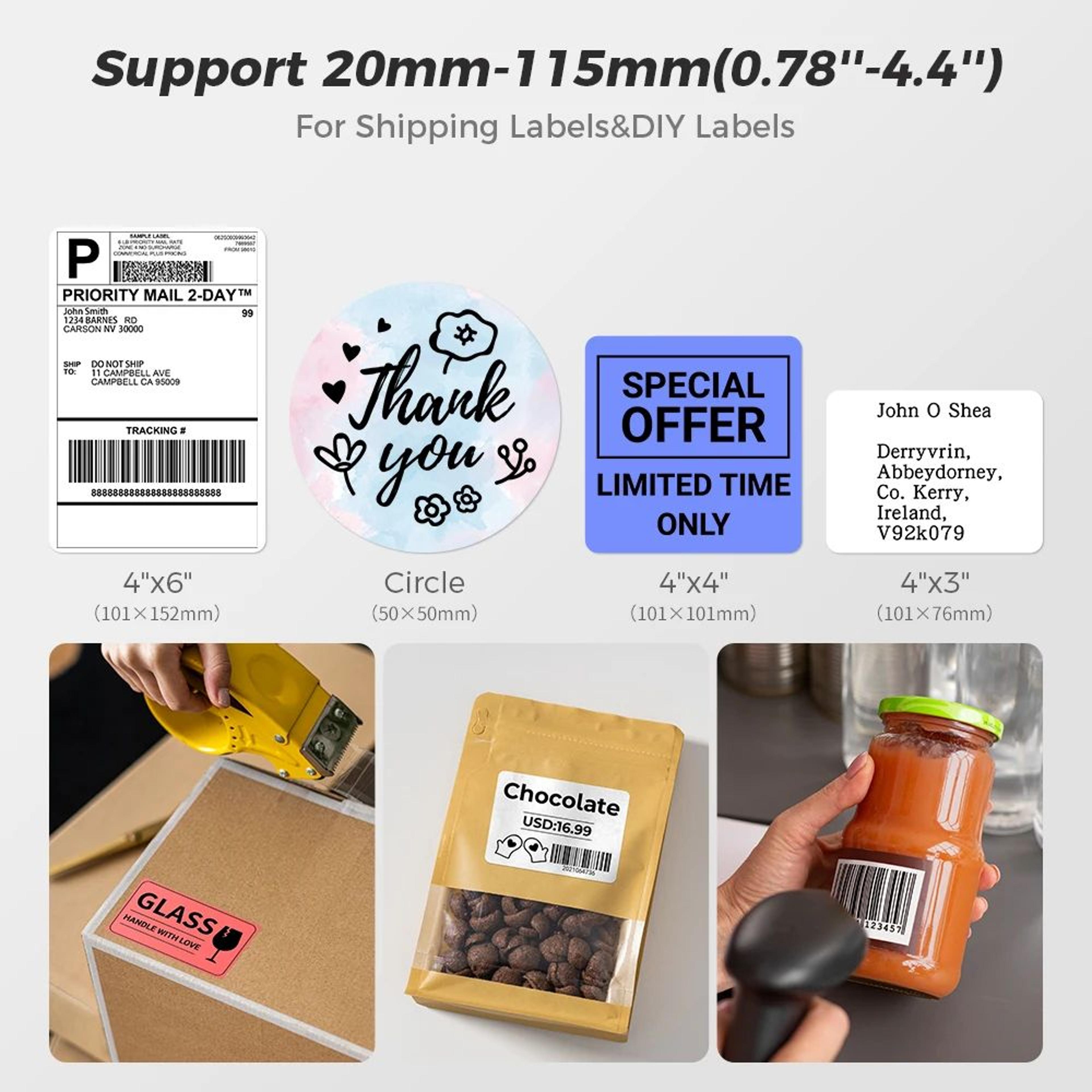 Wireless Bluetooth 4x6 Inch Thermal Shipping Label Printer For Small Business 4