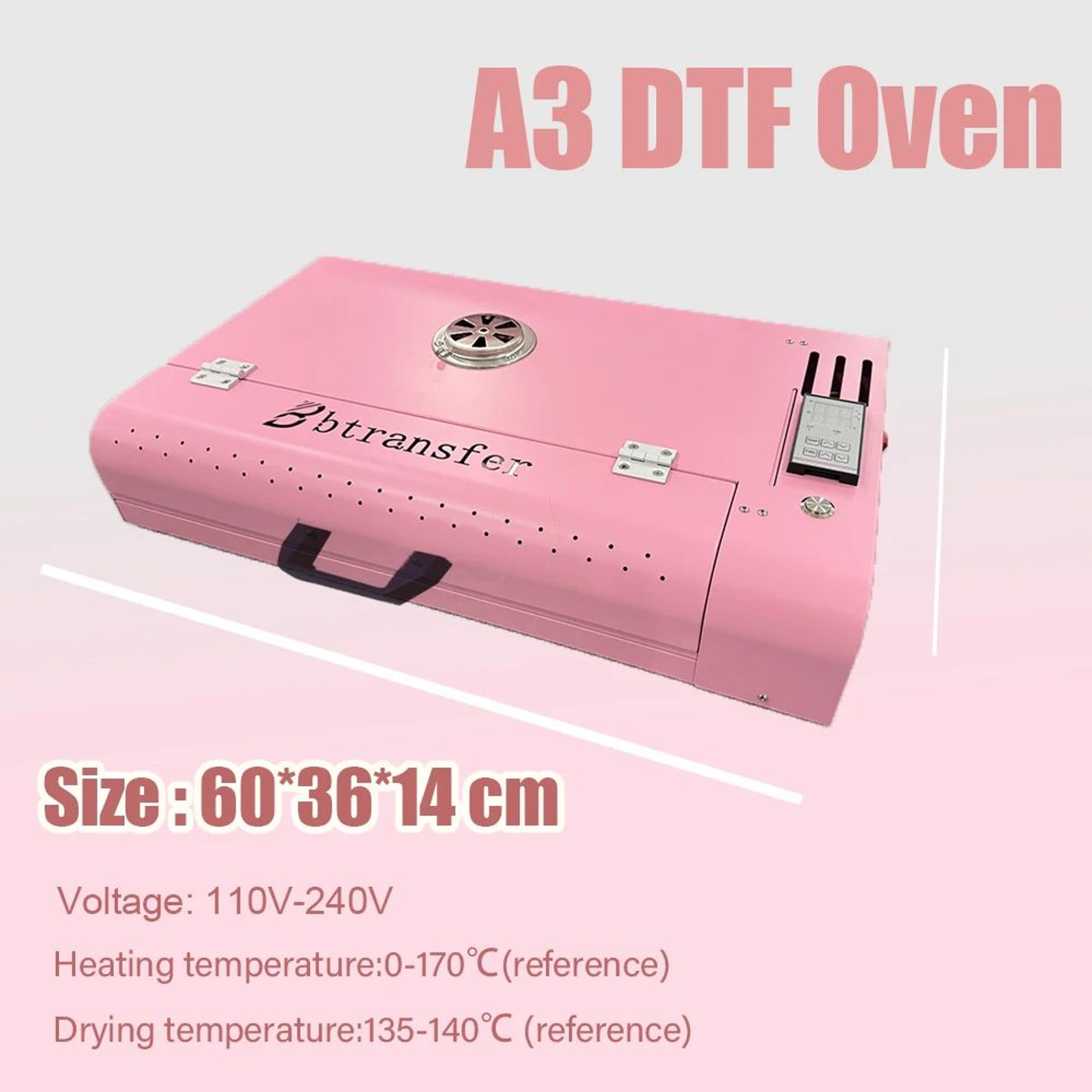 Pink A3 DTF Powder Curing Oven For Heat Transfer Printing 3