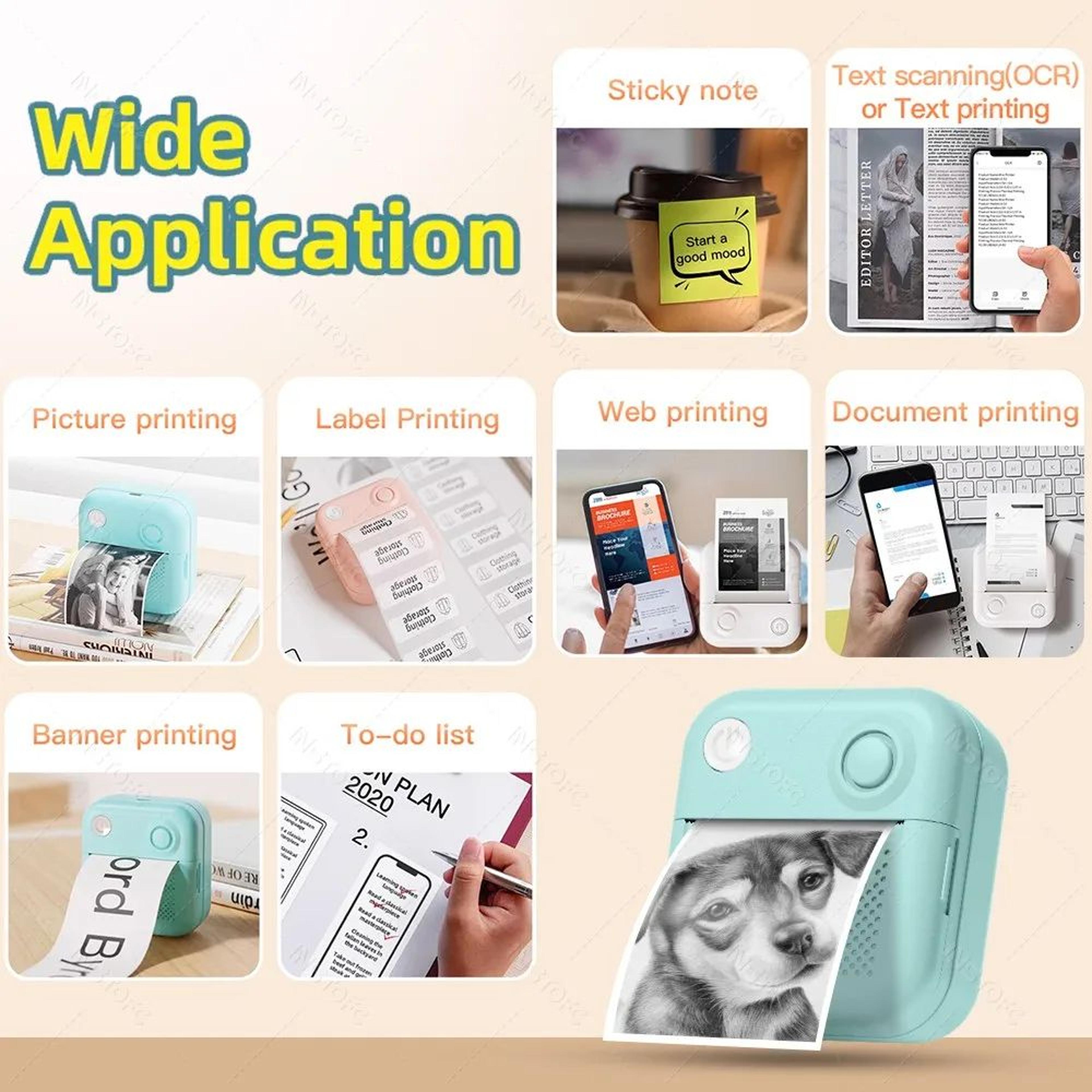 57mm Mini Bluetooth Thermal Pocket Printer For Photos Labels And Stickers 4