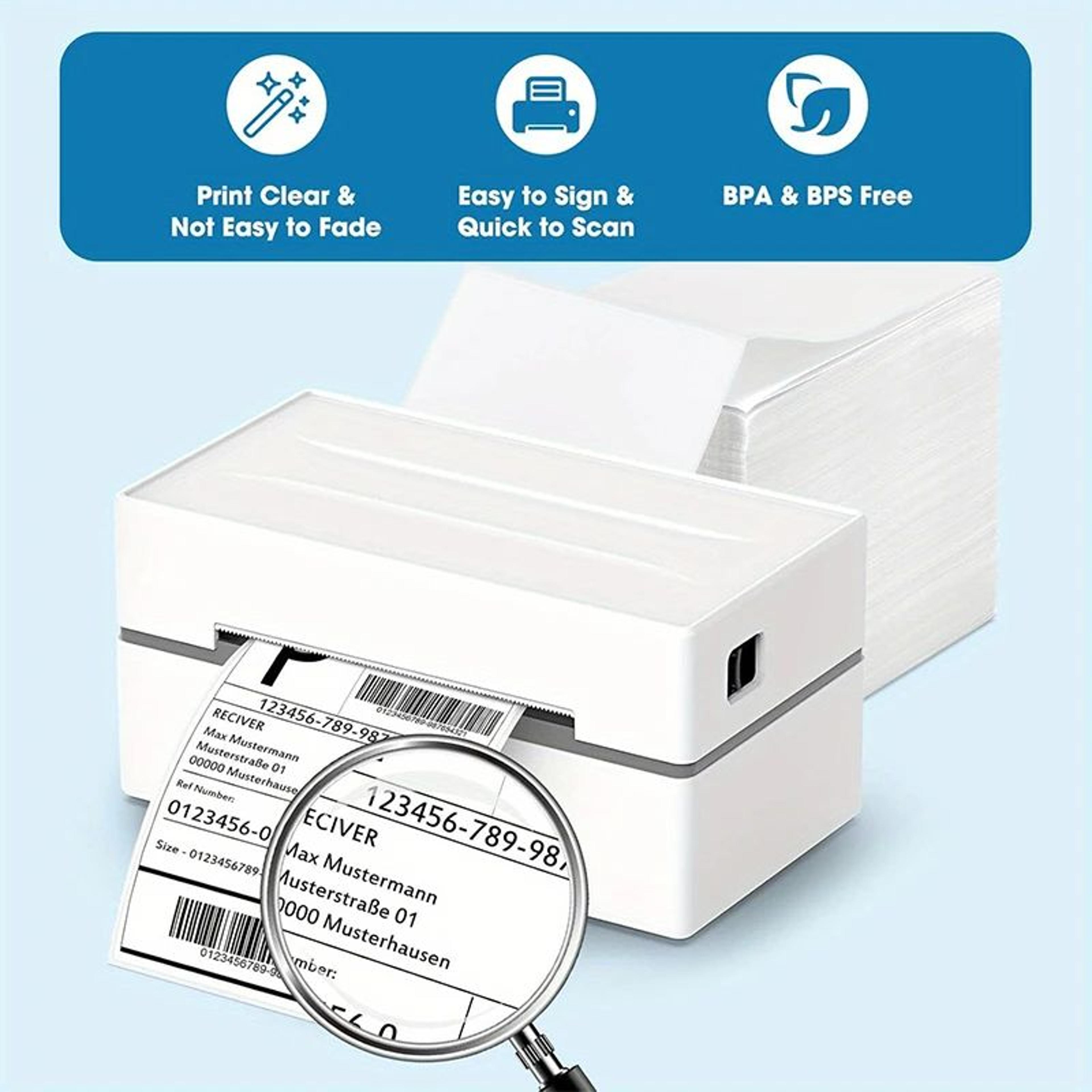 4x6 Inch Thermal Shipping Labels SelfAdhesive Fanfold Paper For Barcode Printing 2