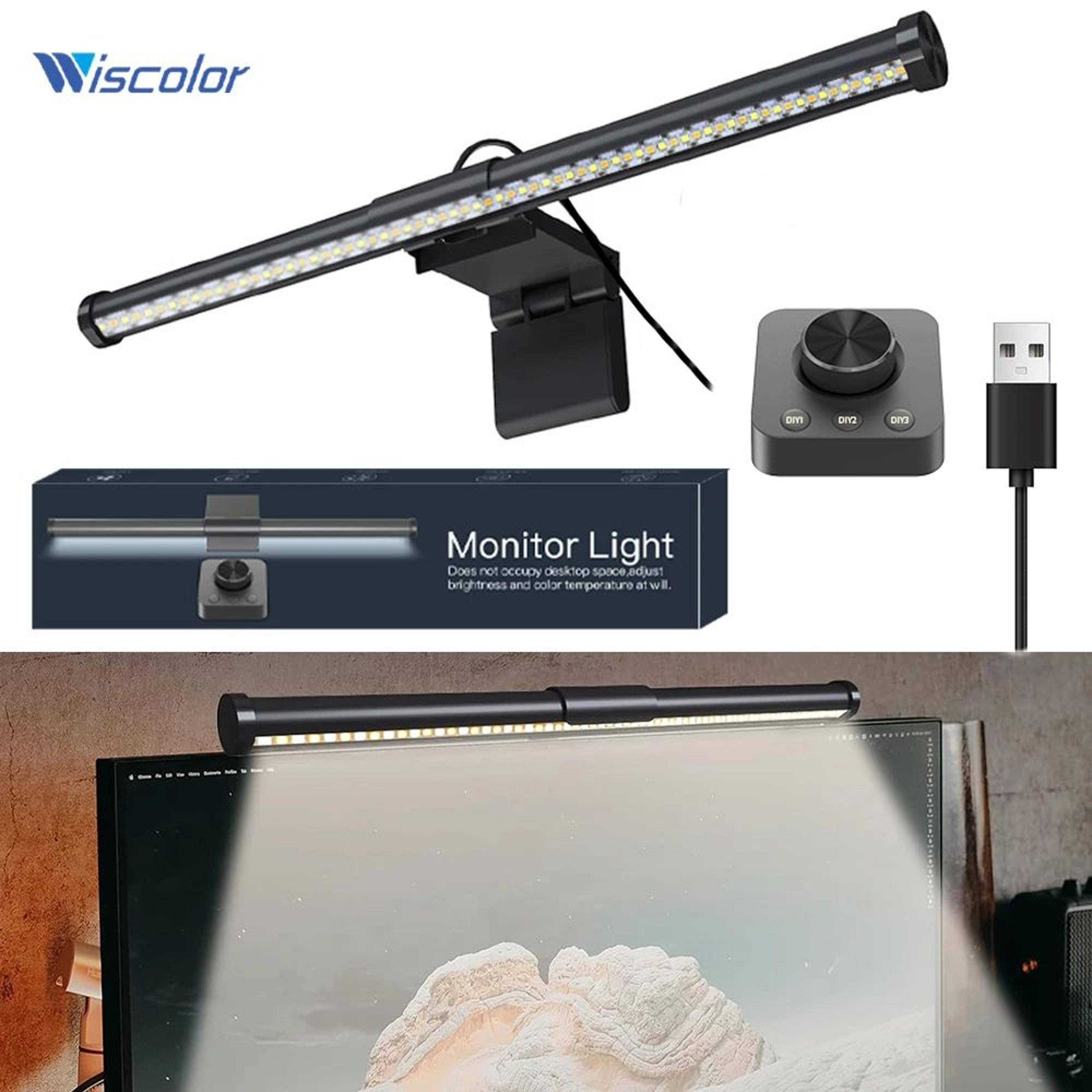 usb rgb monitor light bar with remote control and stepless dimming for gaming and office