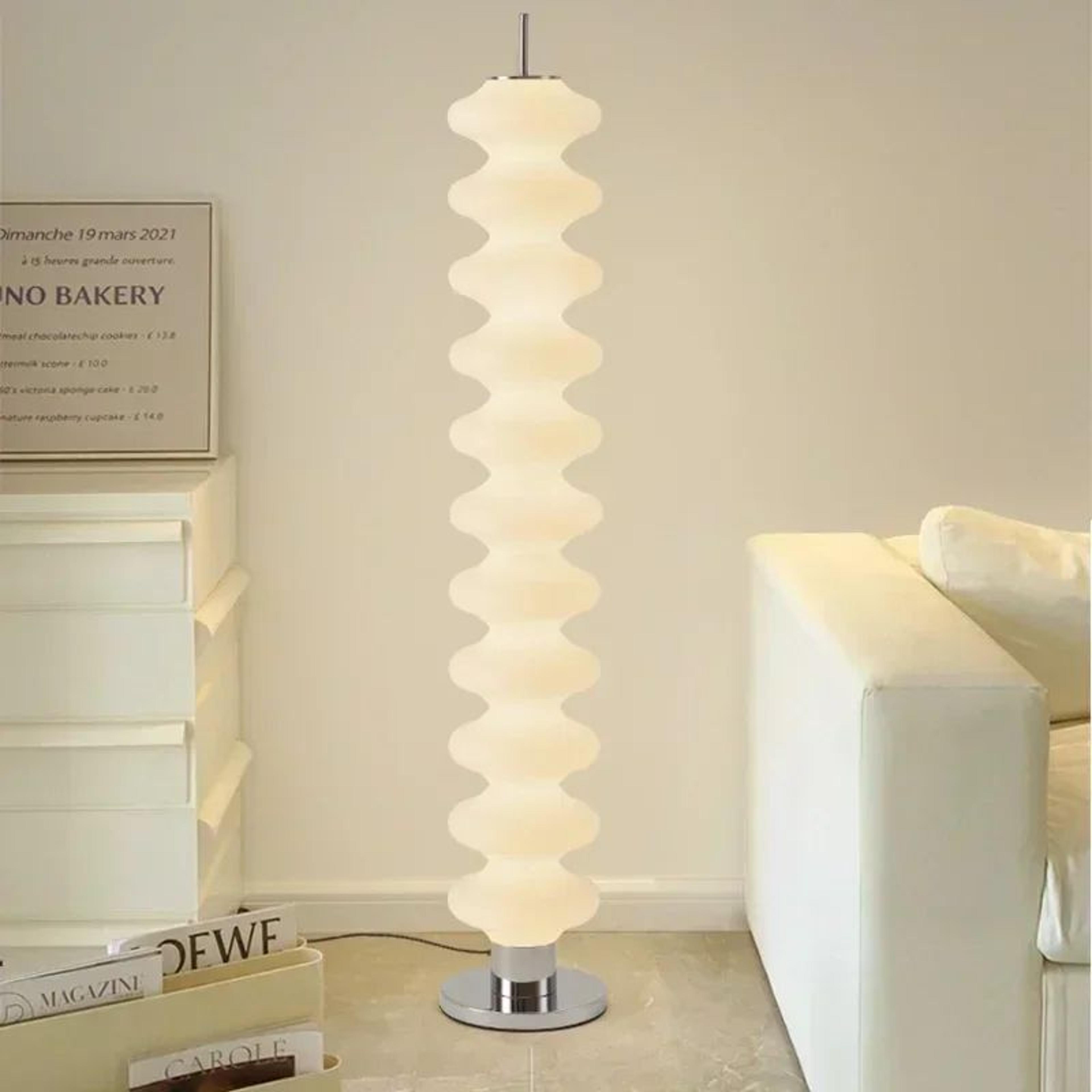 modern cream pumpkin led floor lamp for cozy living room and bedroom decor