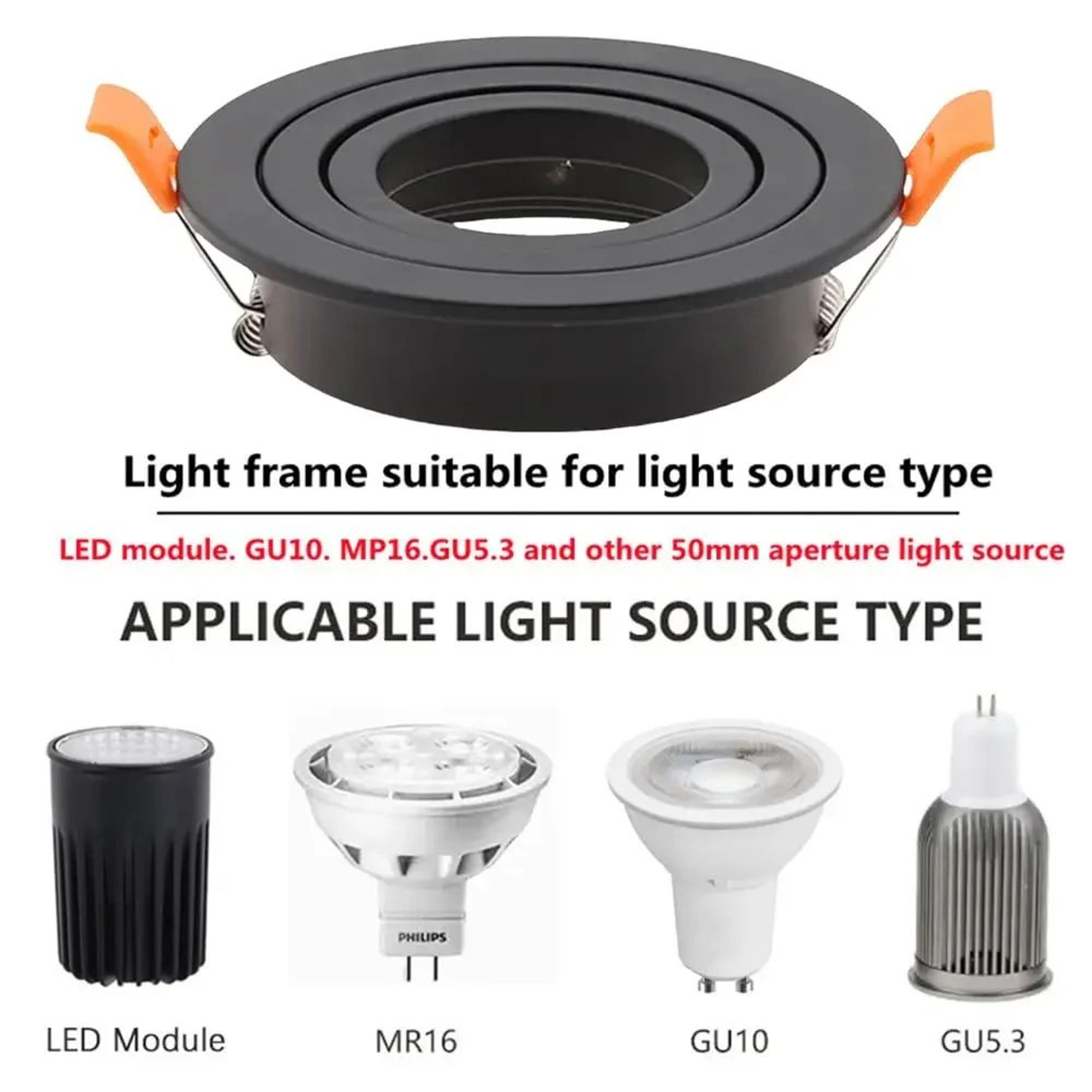 Adjustable Round Recessed LED Spotlight Frame GU10 MR16 Ceiling Downlight Holder 210PCS 5