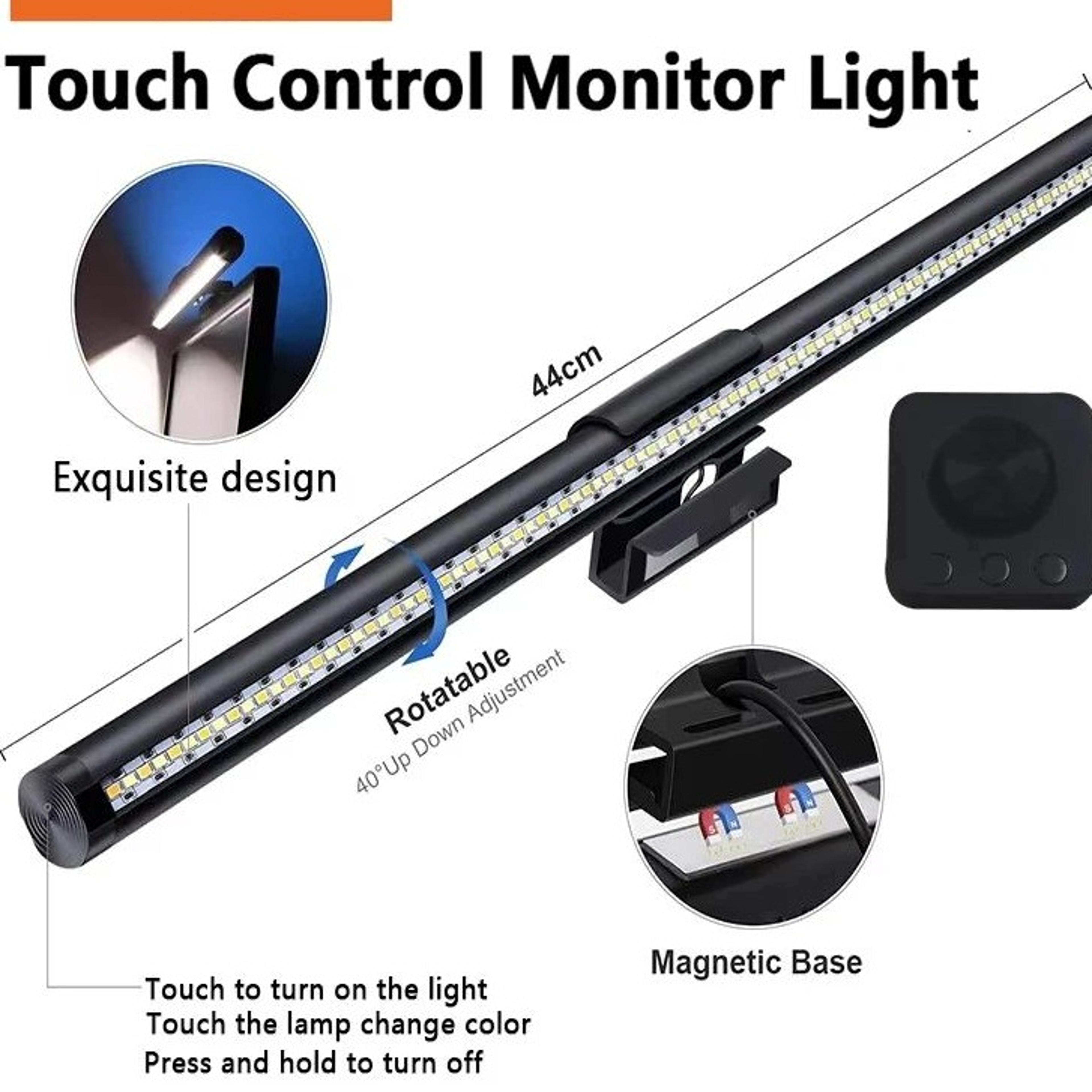 led monitor light bar with remote control and stepless dimming for home office and study