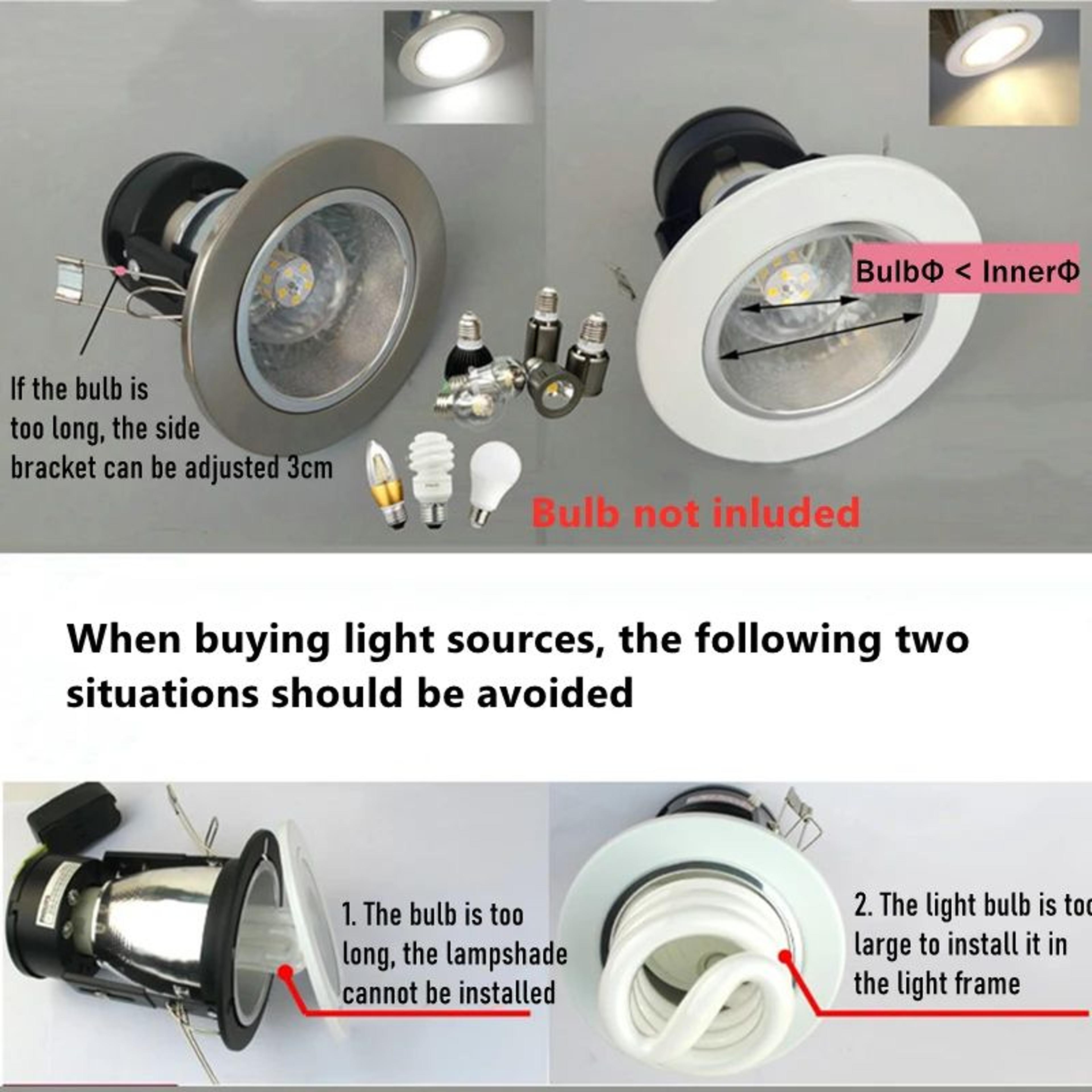Recessed Ceiling Downlight Kit With Replaceable E26 E27 Bulb Socket For Bathroom And Home Lighting 2