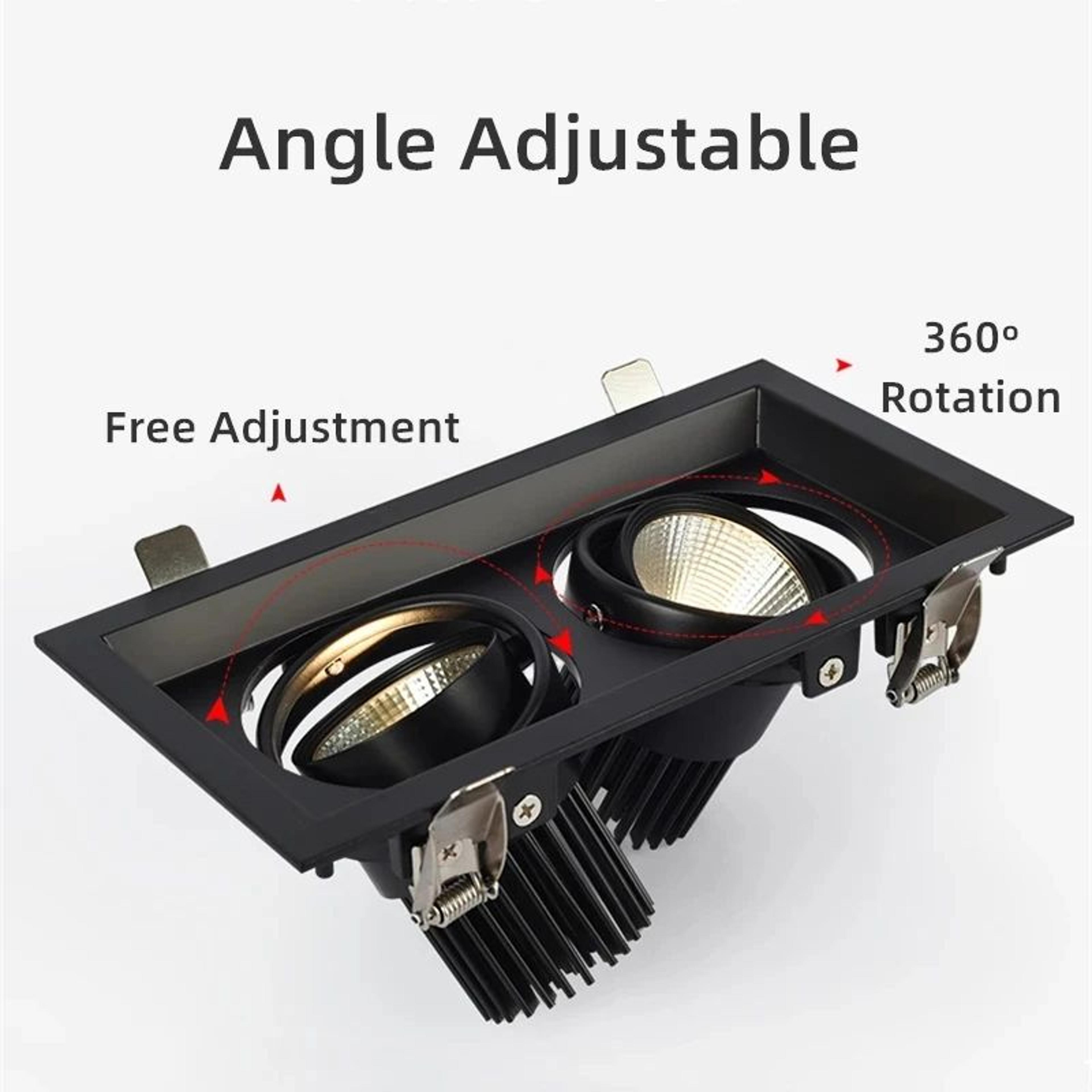 Adjustable Square Recessed Ceiling Light Frame For GU10 MR16 LED Spotlights 4