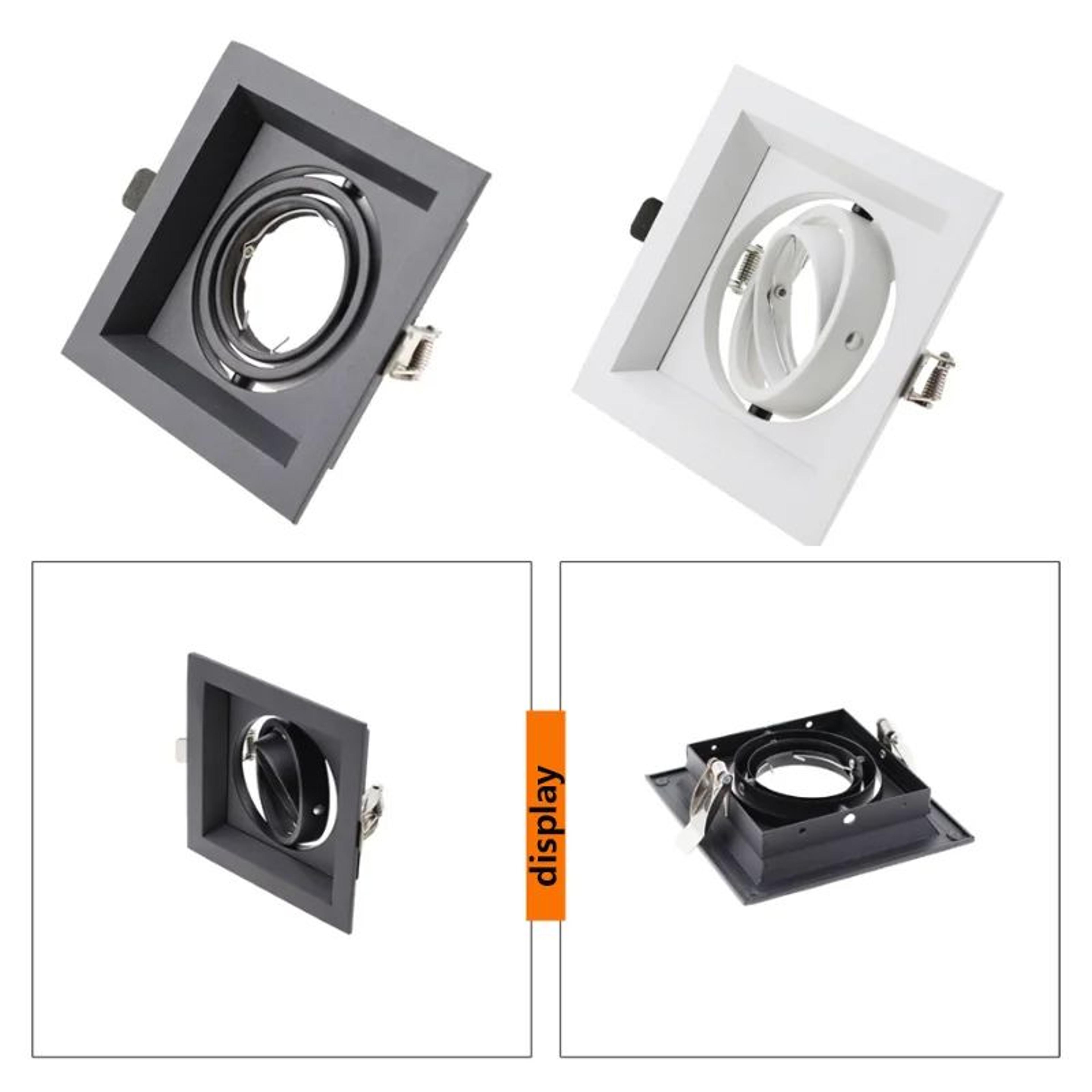 Adjustable Square Recessed Ceiling Light Frame For GU10 MR16 LED Spotlights 5