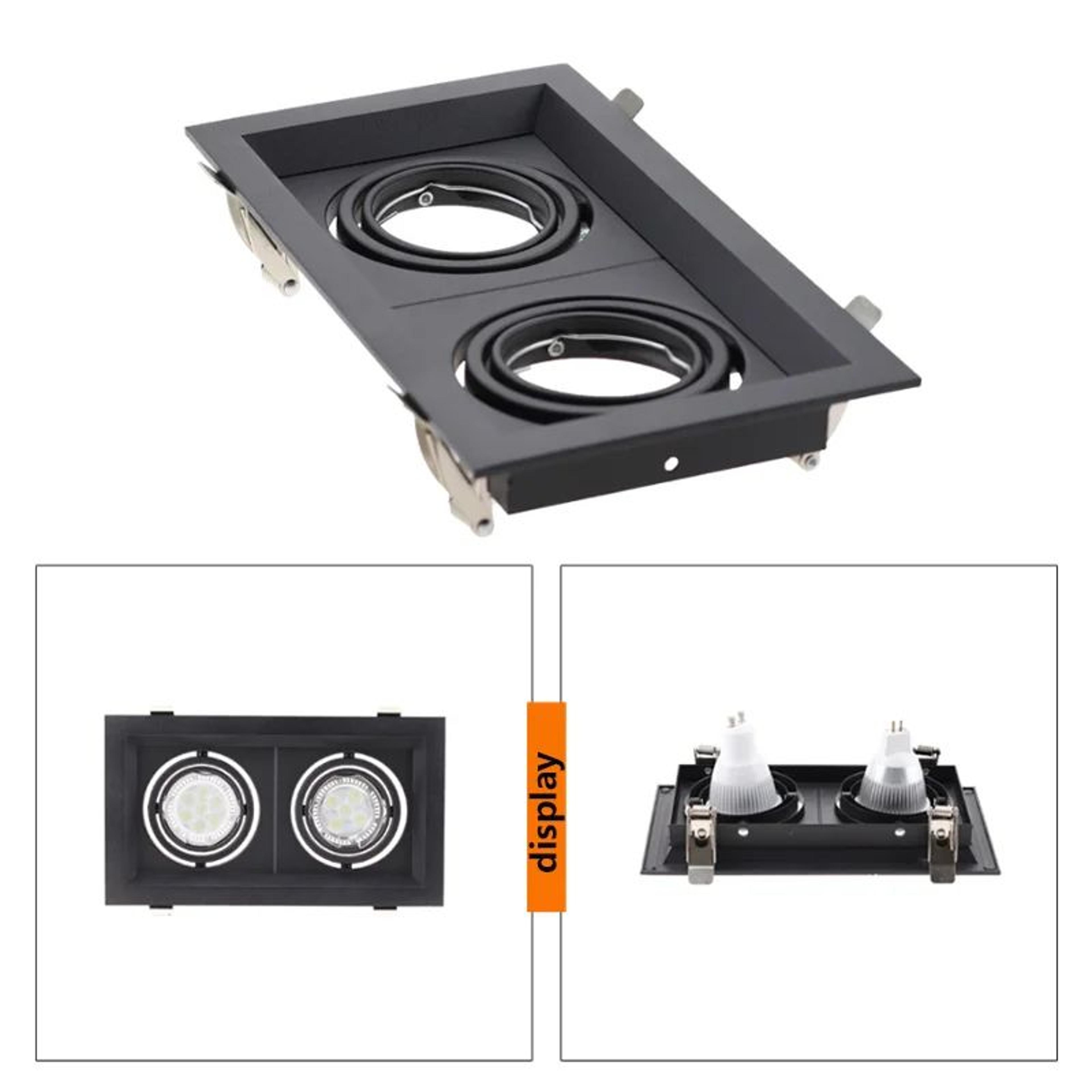 Adjustable Square Recessed Ceiling Light Frame For GU10 MR16 LED Spotlights 1