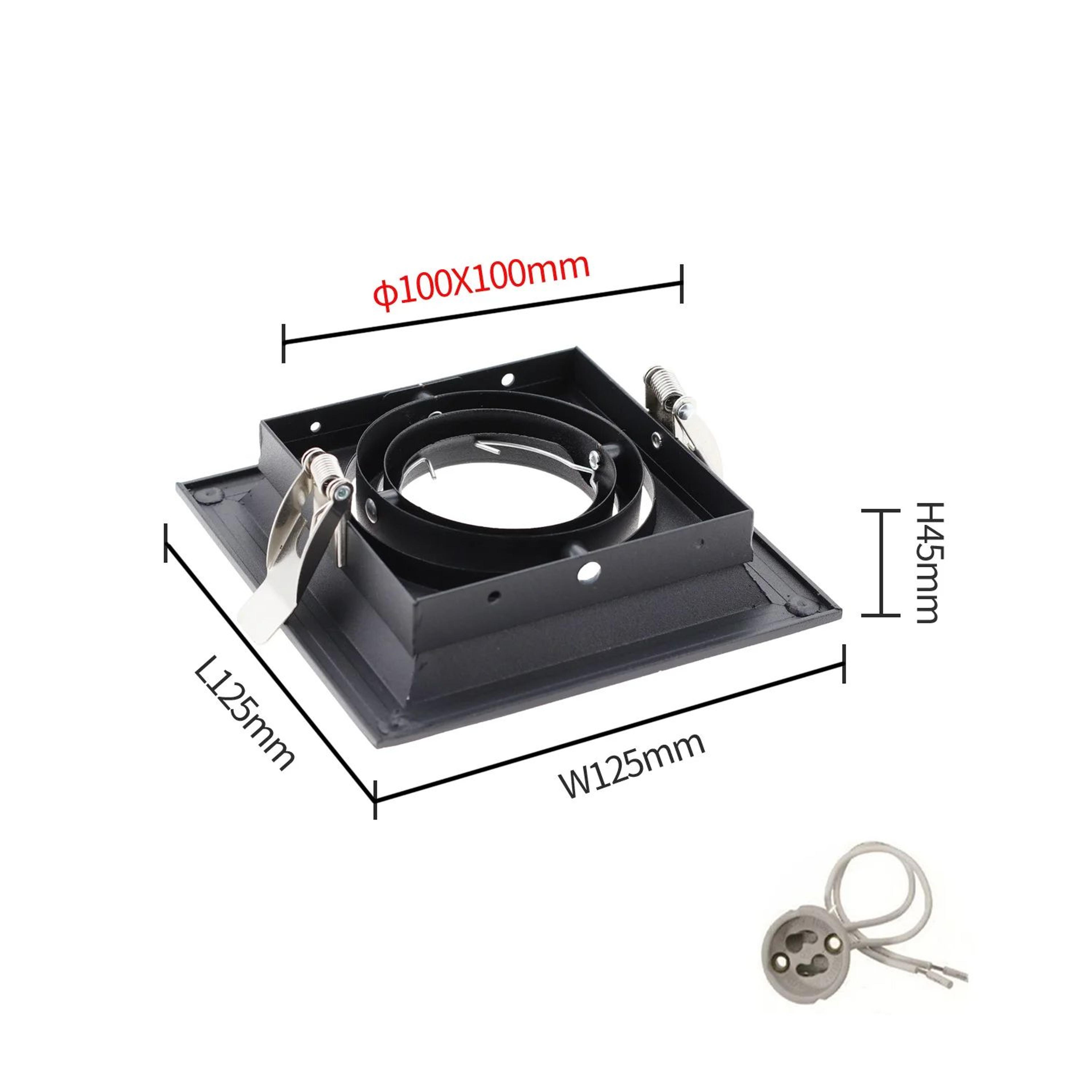 Adjustable Square Recessed Ceiling Light Frame For GU10 MR16 LED Spotlights 6