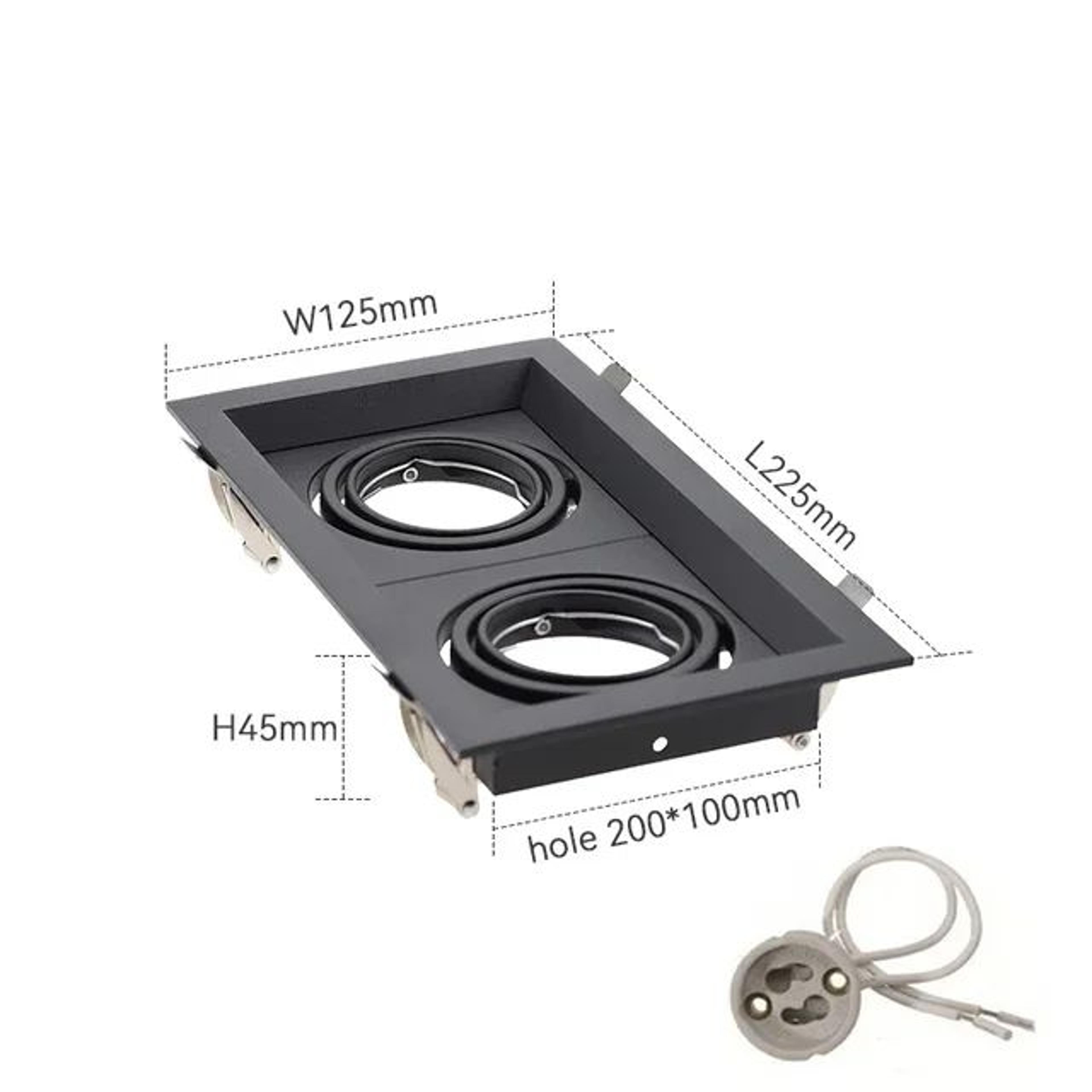 Adjustable Square Recessed Ceiling Light Frame For GU10 MR16 LED Spotlights 8