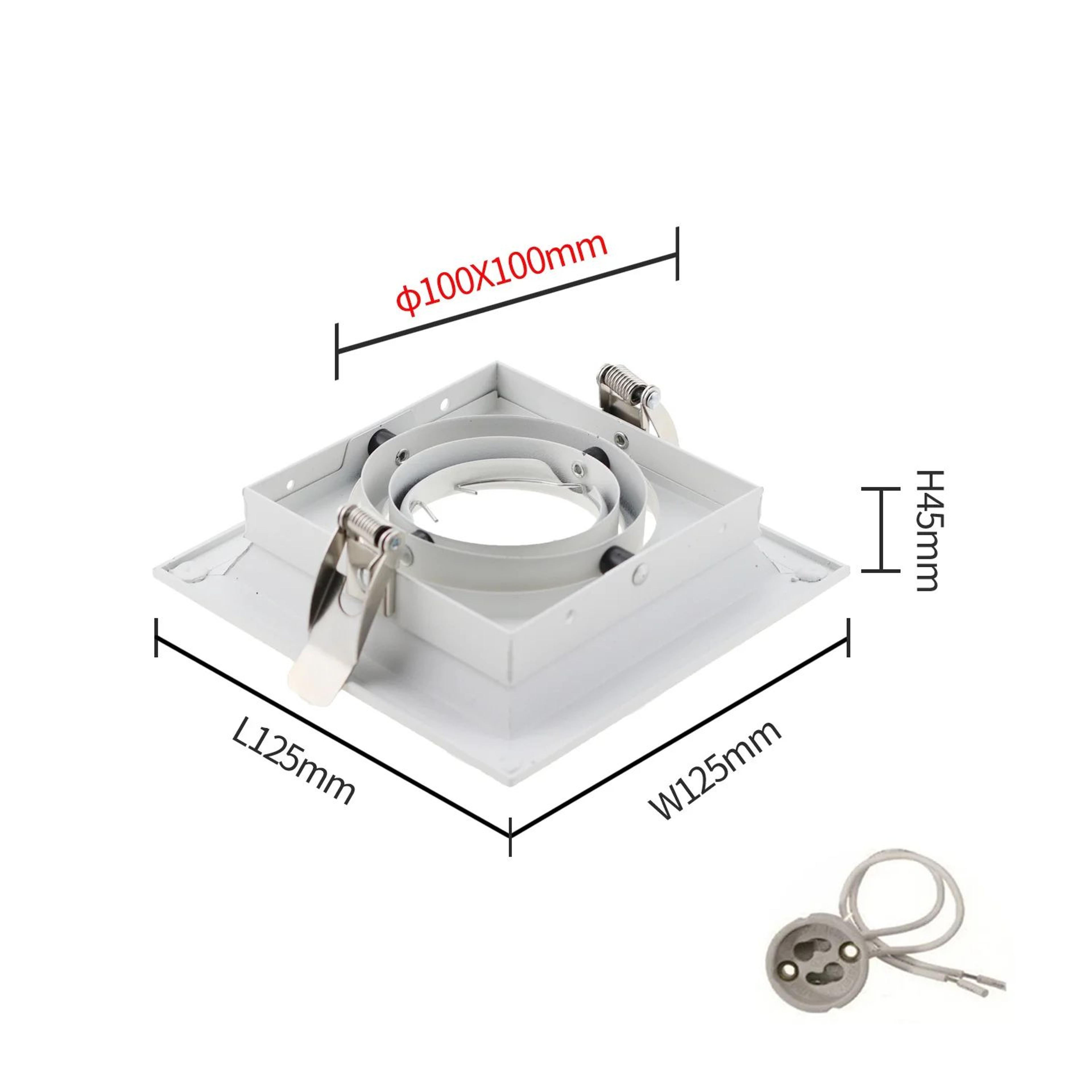 Adjustable Square Recessed Ceiling Light Frame For GU10 MR16 LED Spotlights 7