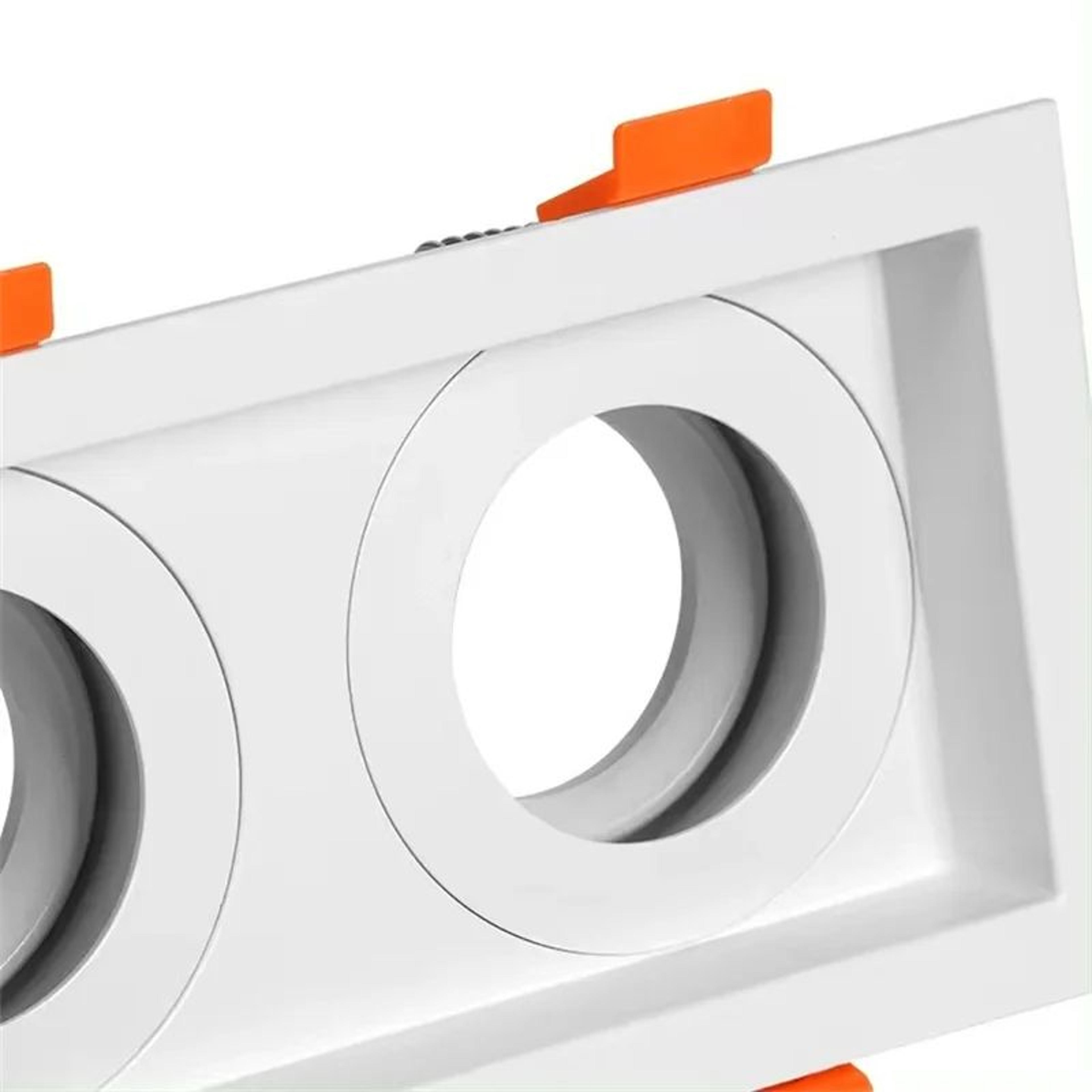Double Recessed LED Spotlight Frame GU10 MR16 Rectangular Aluminum Ceiling Downlight Housing 3