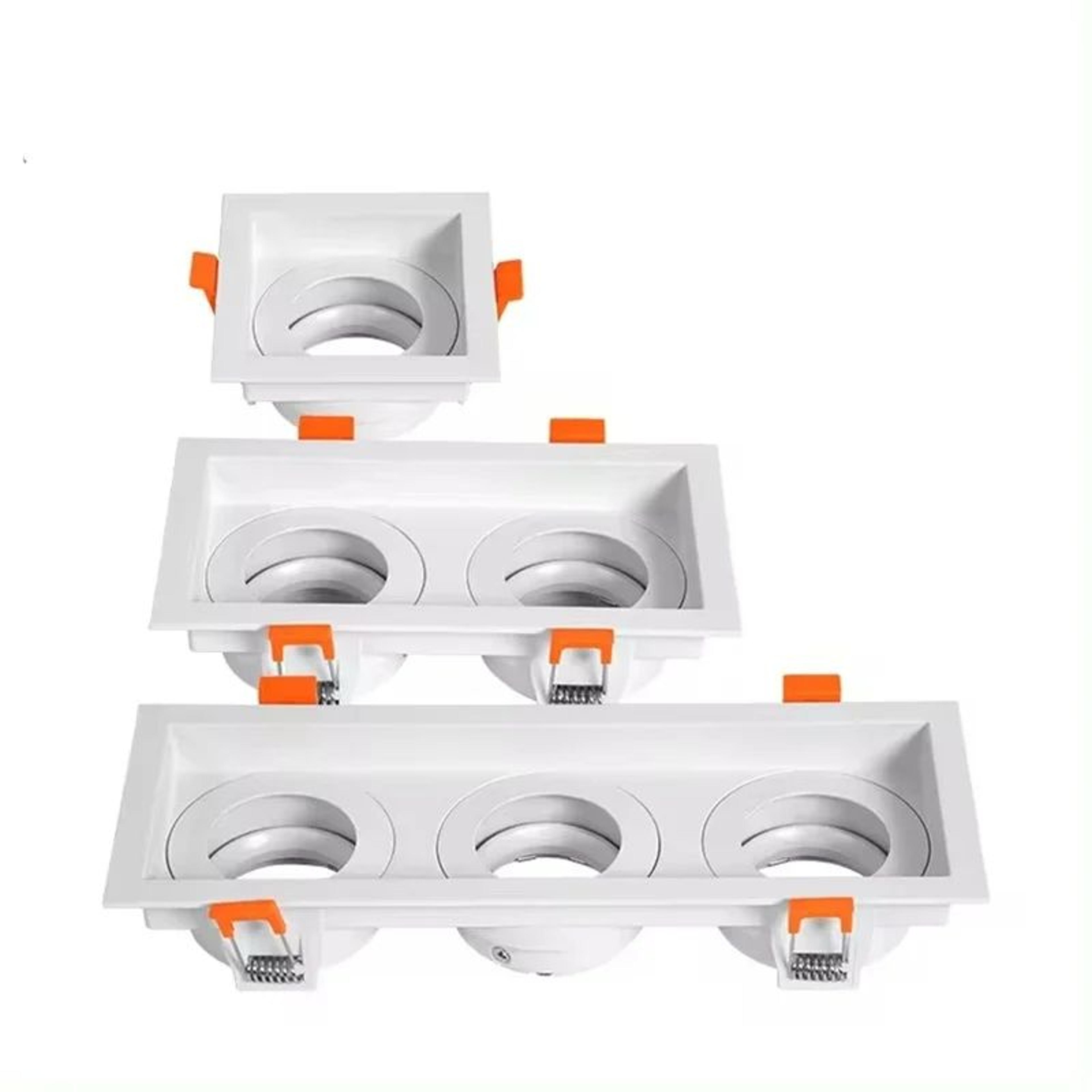 Double Recessed LED Spotlight Frame GU10 MR16 Rectangular Aluminum Ceiling Downlight Housing 5